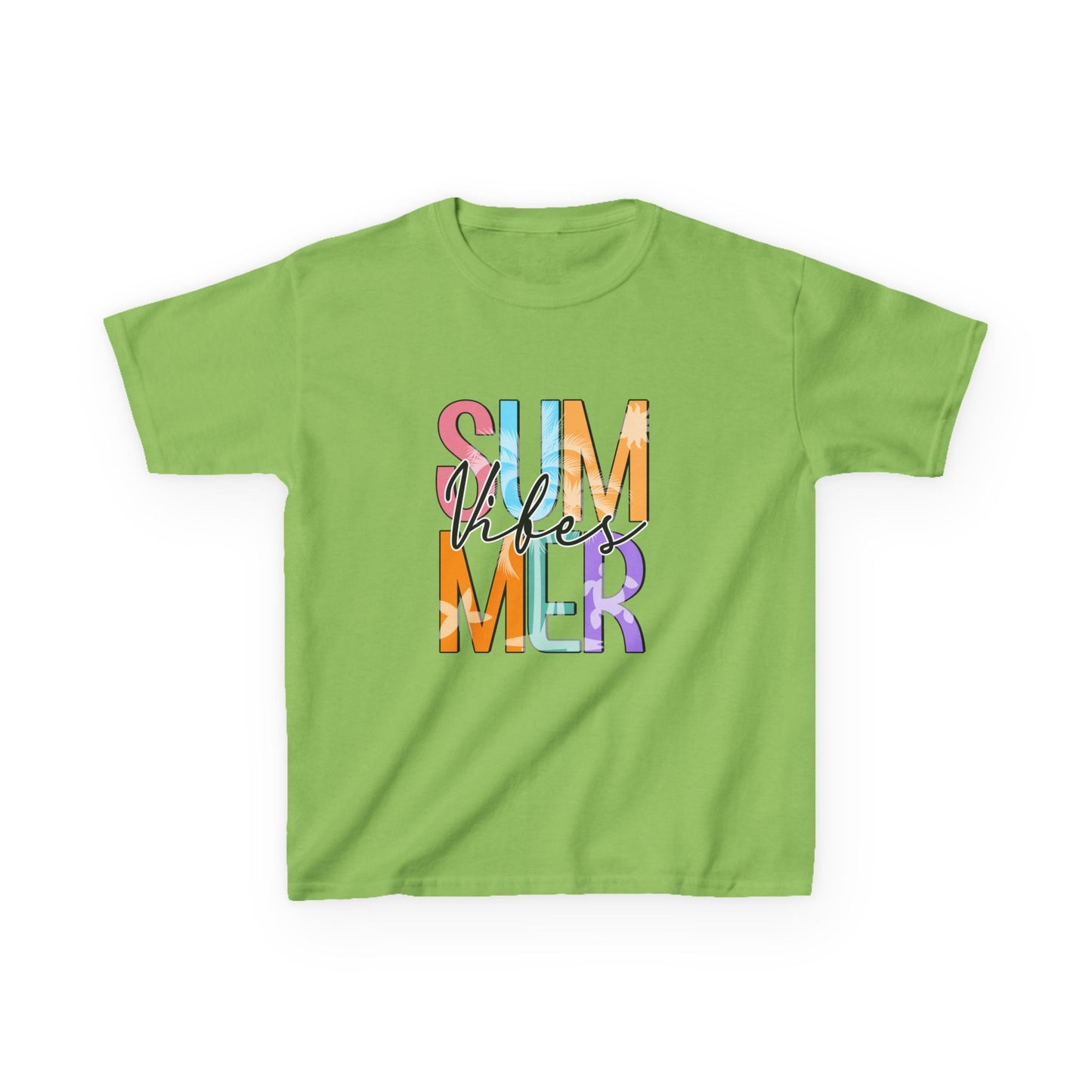 Kids 'Summer Vibes' Colorful Block Letter Tee