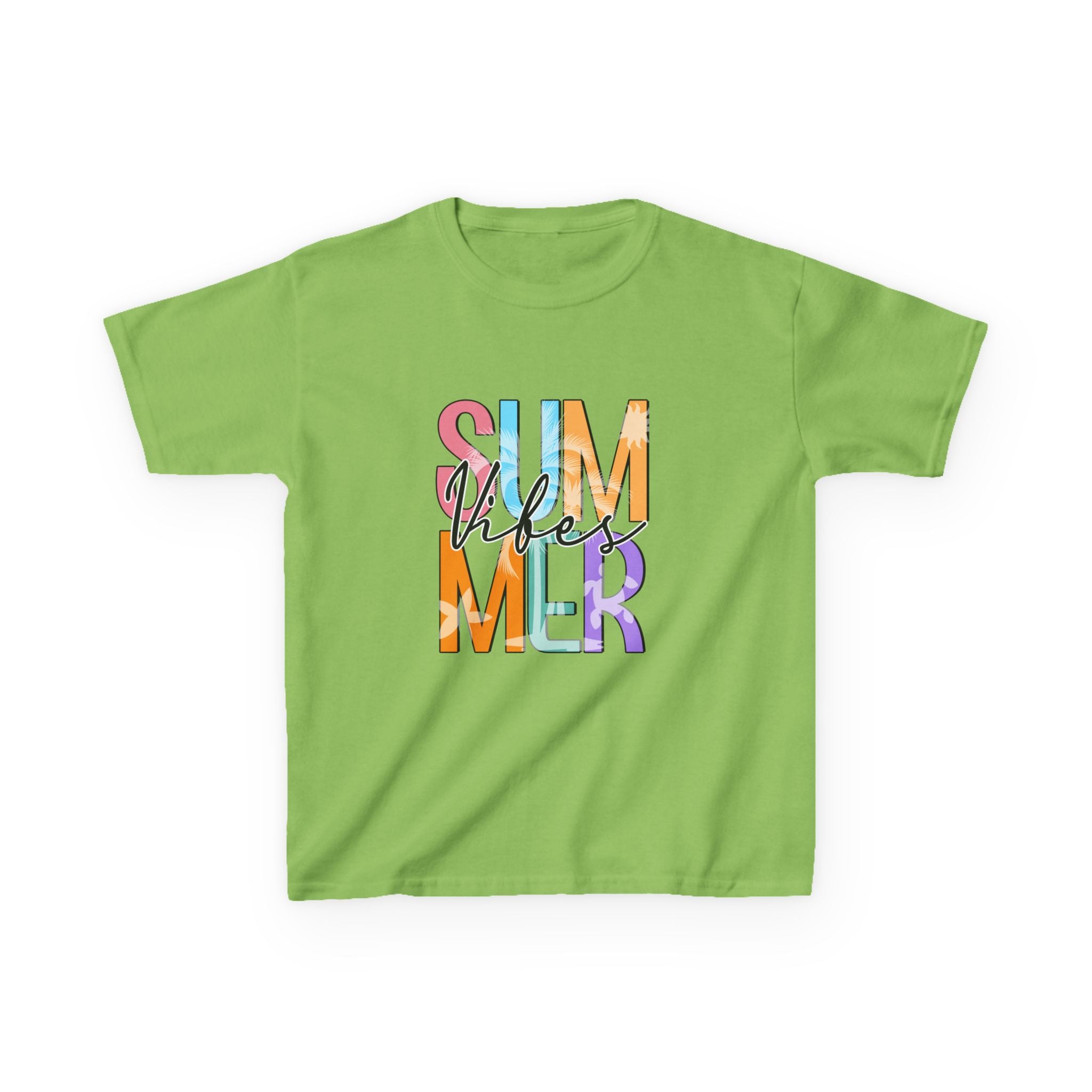 Kids 'Summer Vibes' Colorful Block Letter Tee