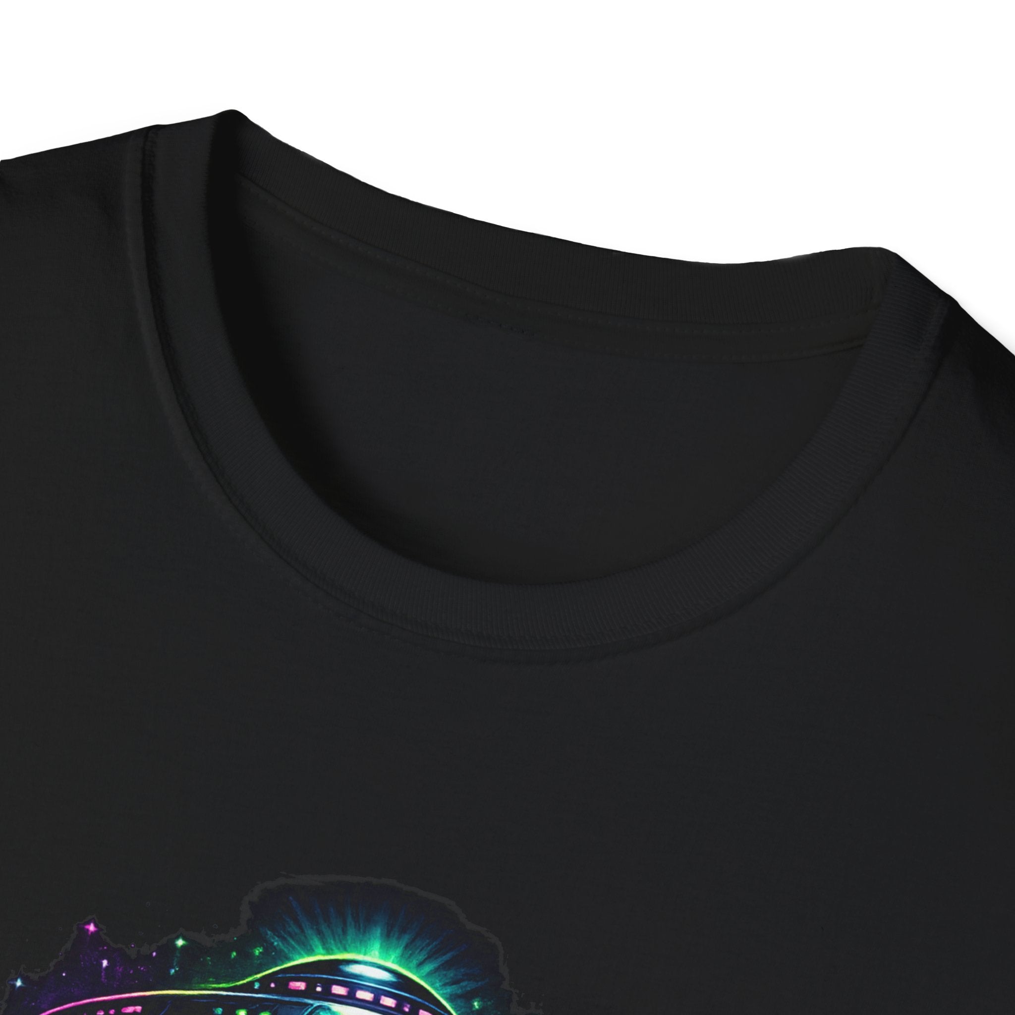 Alien Abduction Graphic Tee — Neon UFO & Alien Illustration T-Shirt