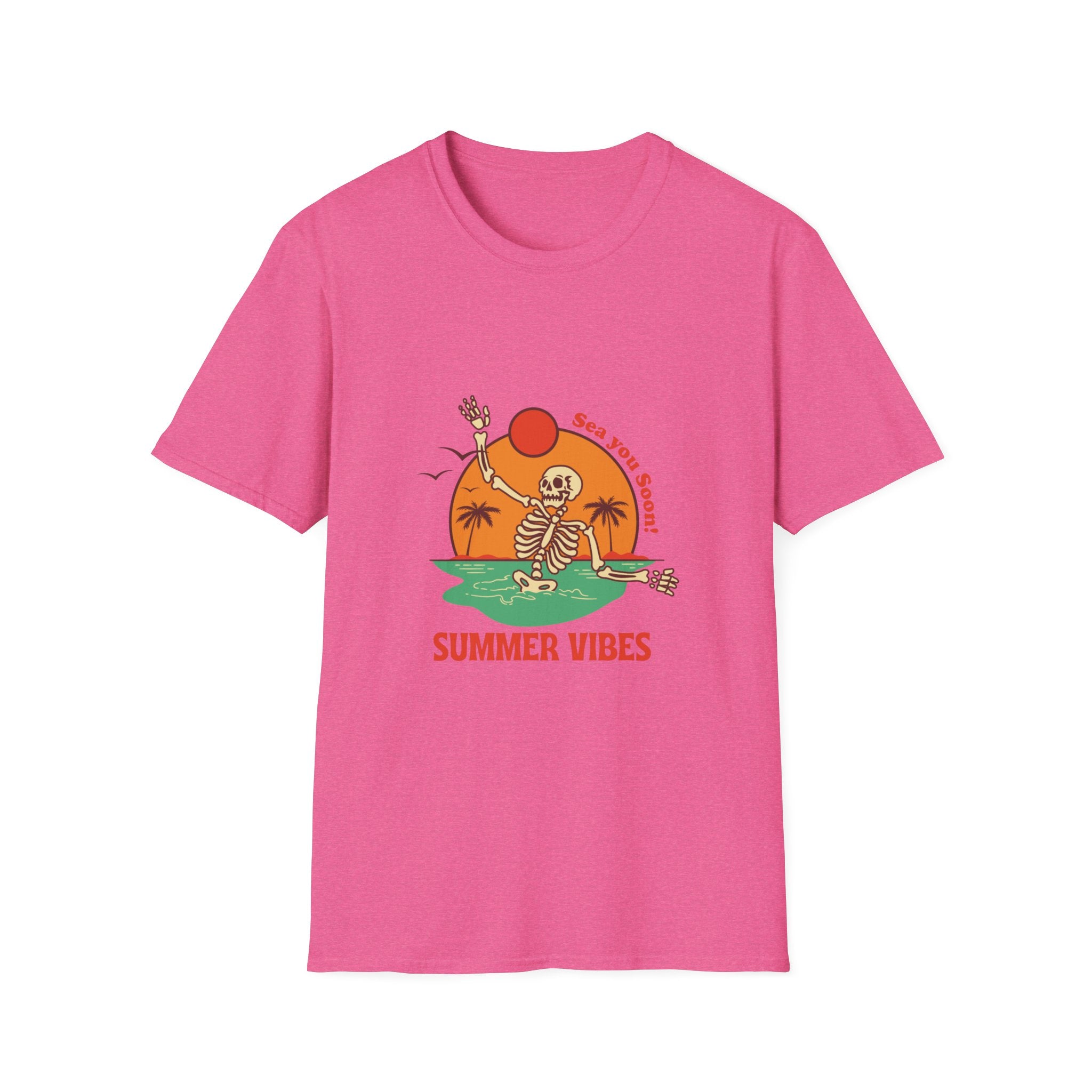 Summer Vibes Skeleton Tee — "Sea You Soon" Retro Beach T-Shirt