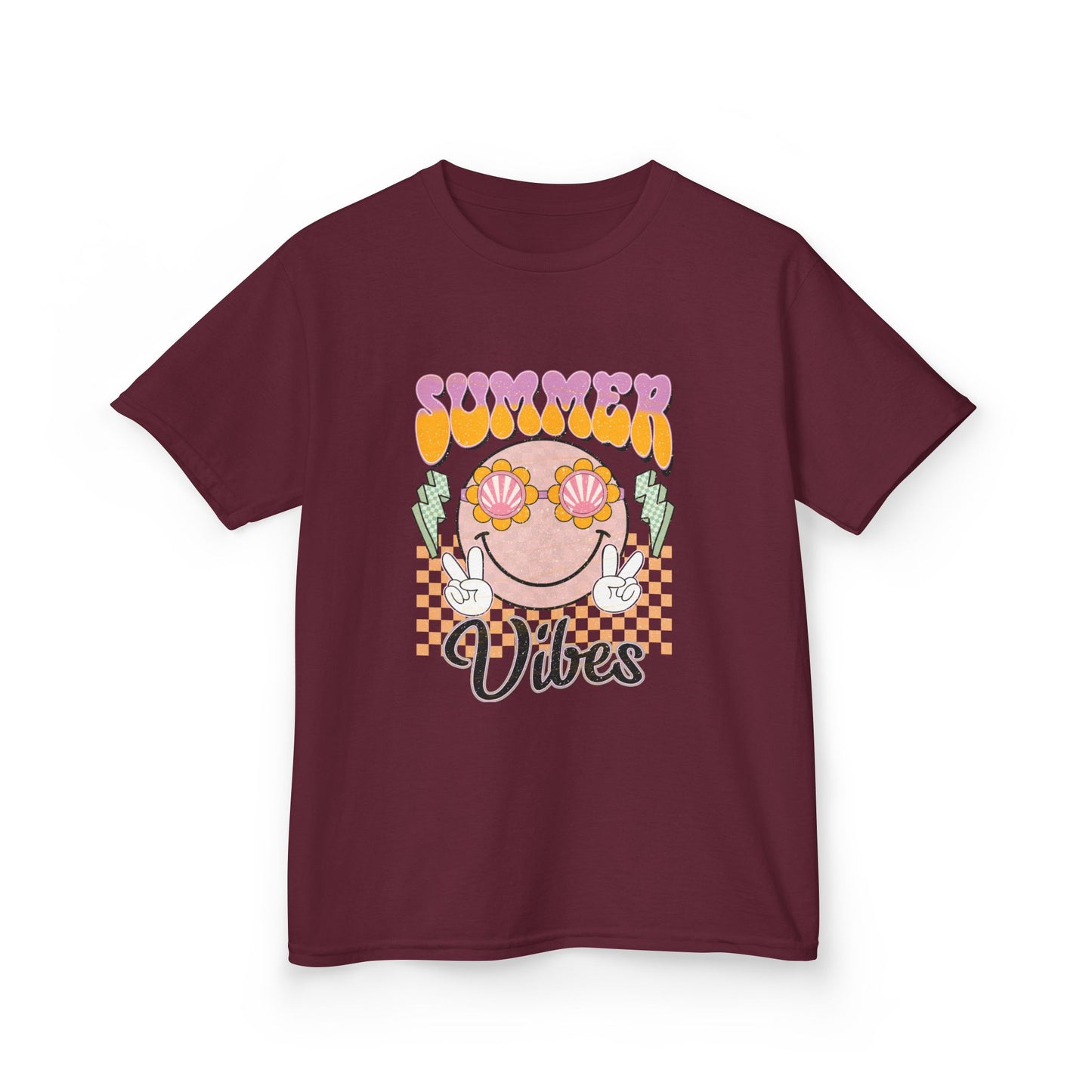 Kids Tee — "Groovy Summer Vibes" Smiley Graphic