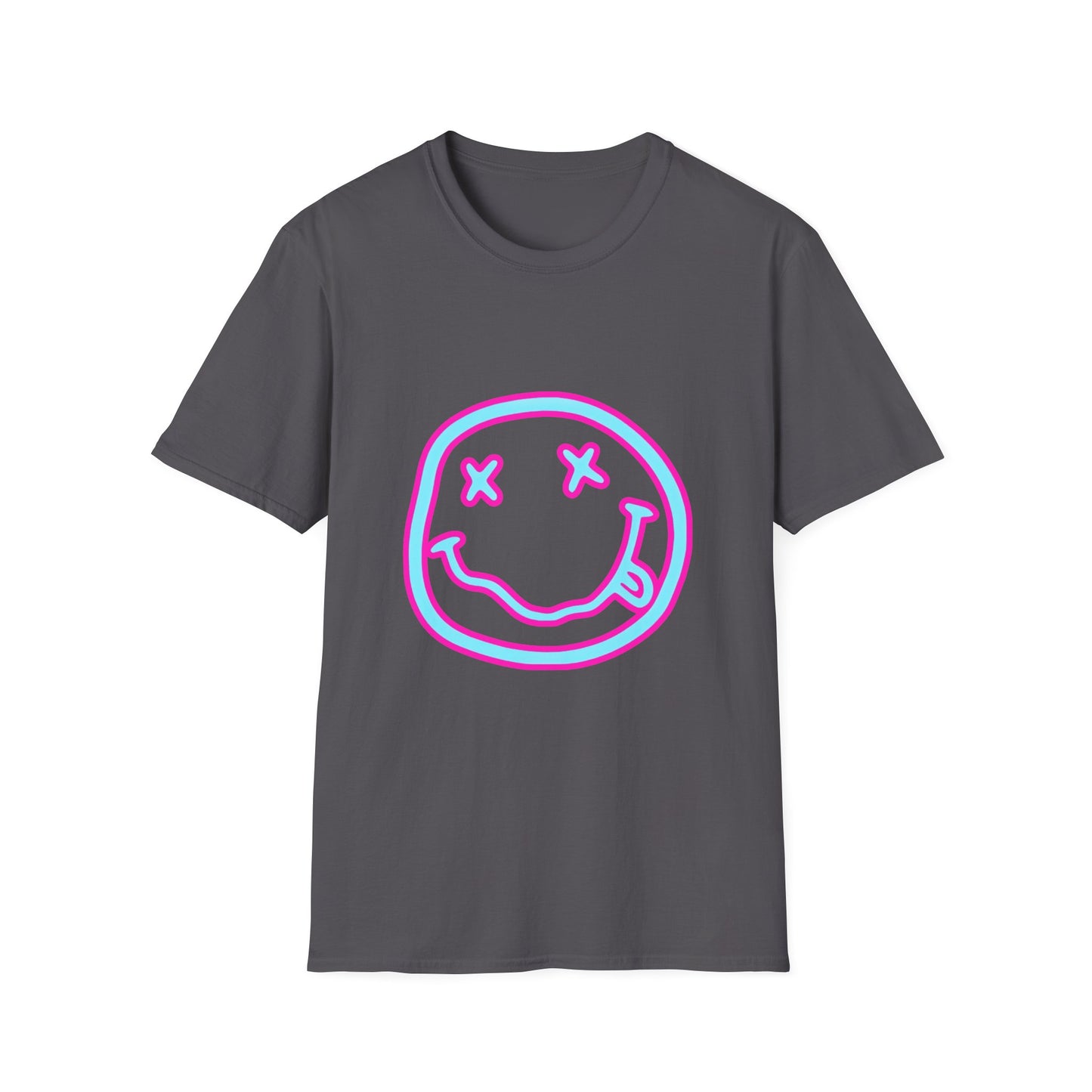 Smiley Neon Grunge T-Shirt