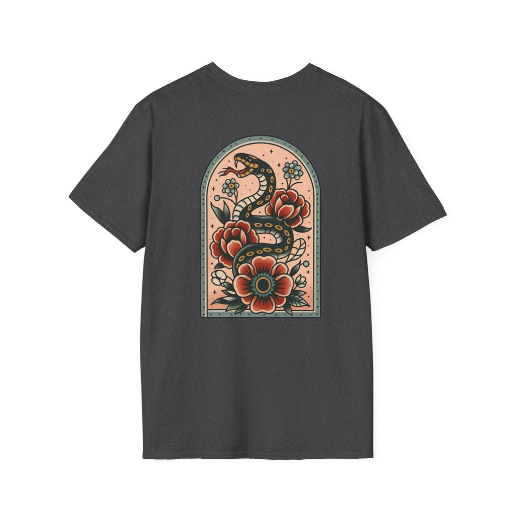 Vintage Snake & Floral Tattoo T-Shirt
