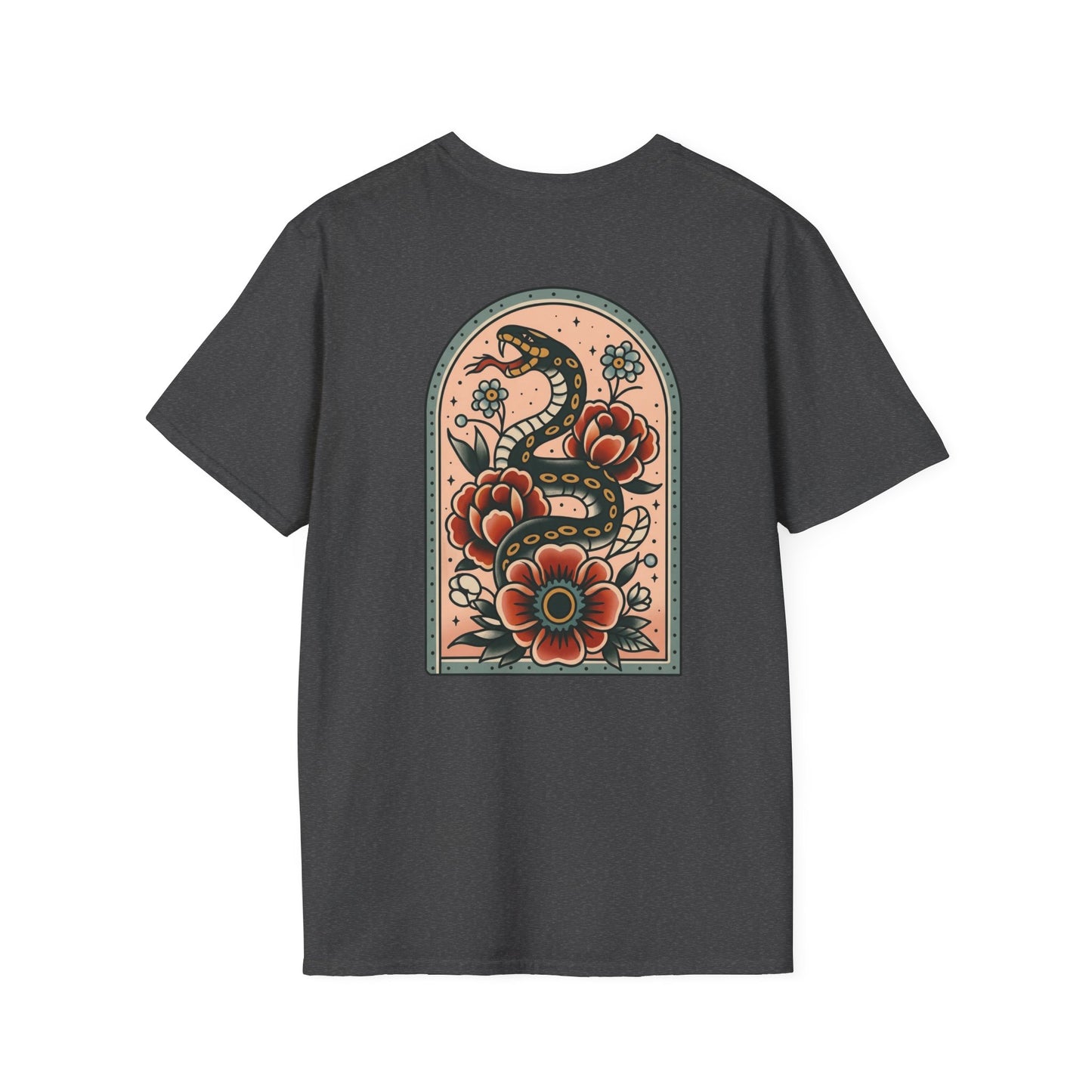 Vintage Snake & Floral Tattoo T-Shirt