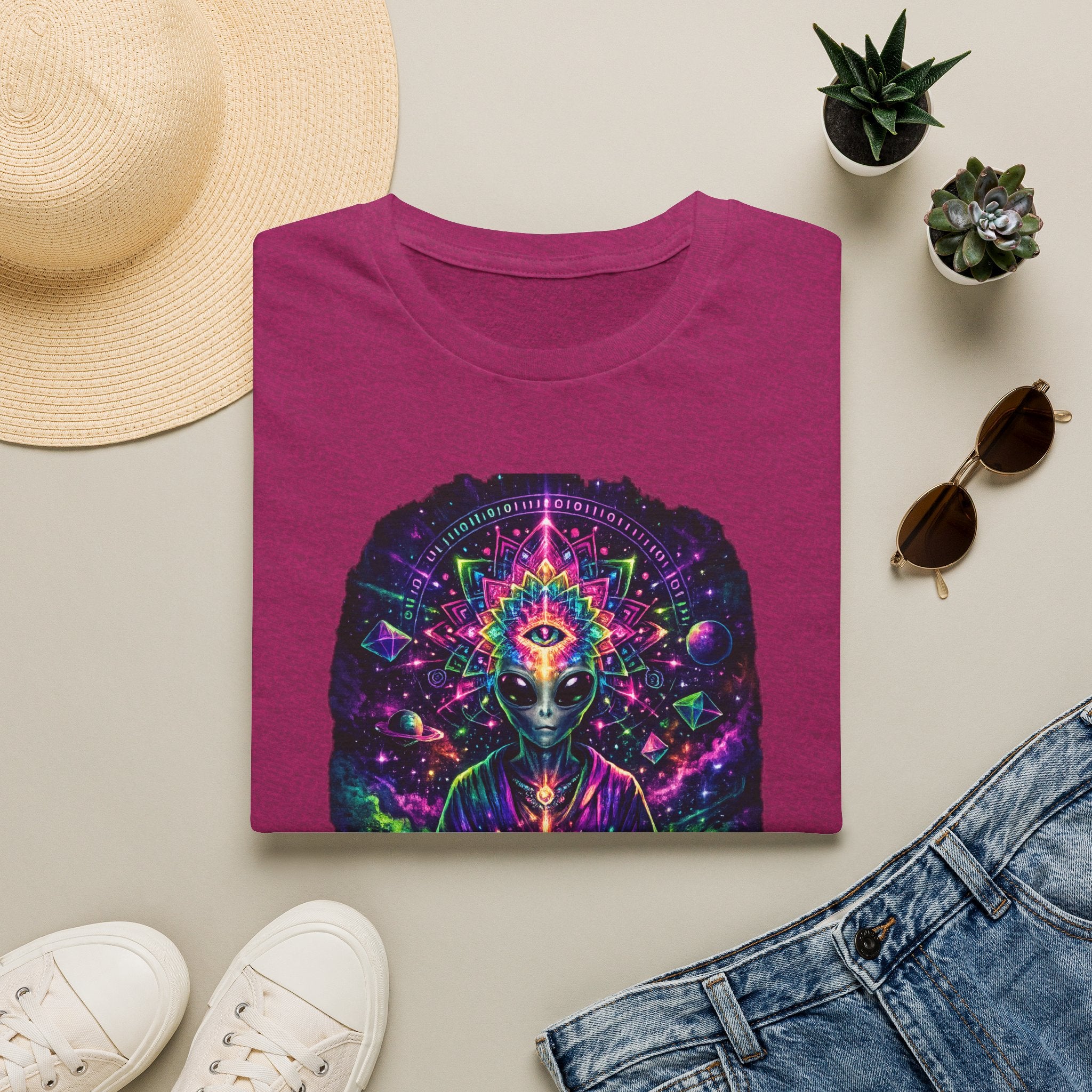 Psychedelic Third Eye Alien T-Shirt — Cosmic Meditation Graphic Tee