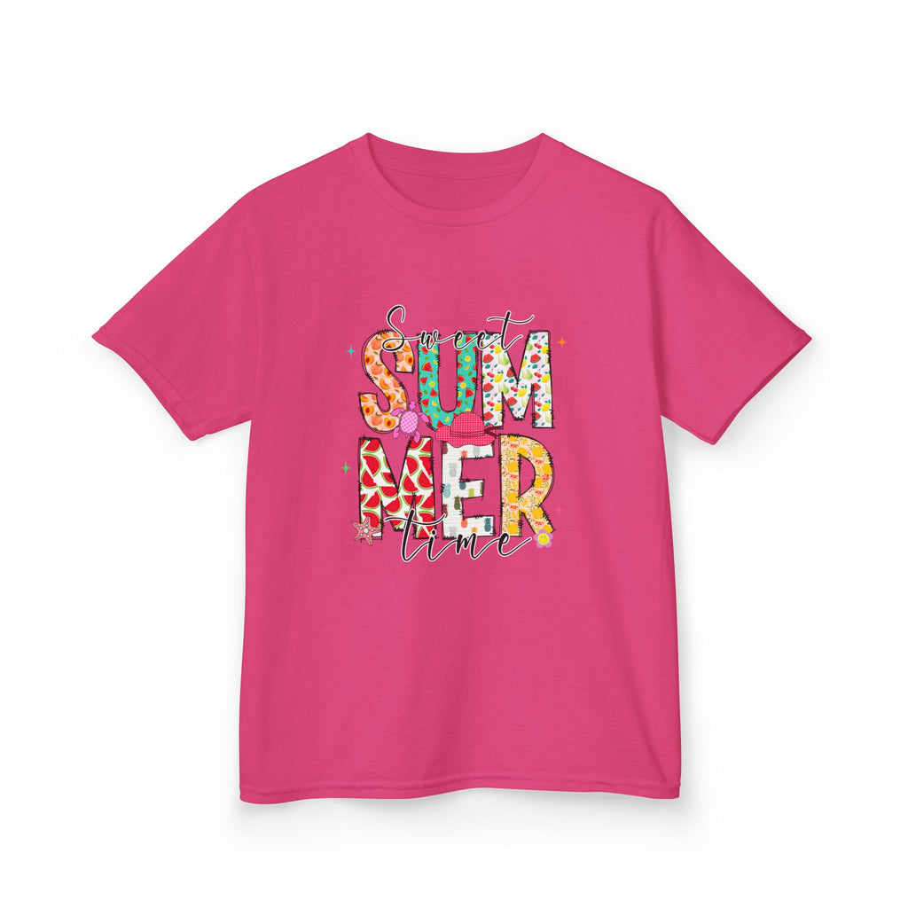 Kids Summer Vibes Tee – Colorful Floral "Summer Time" Graphic