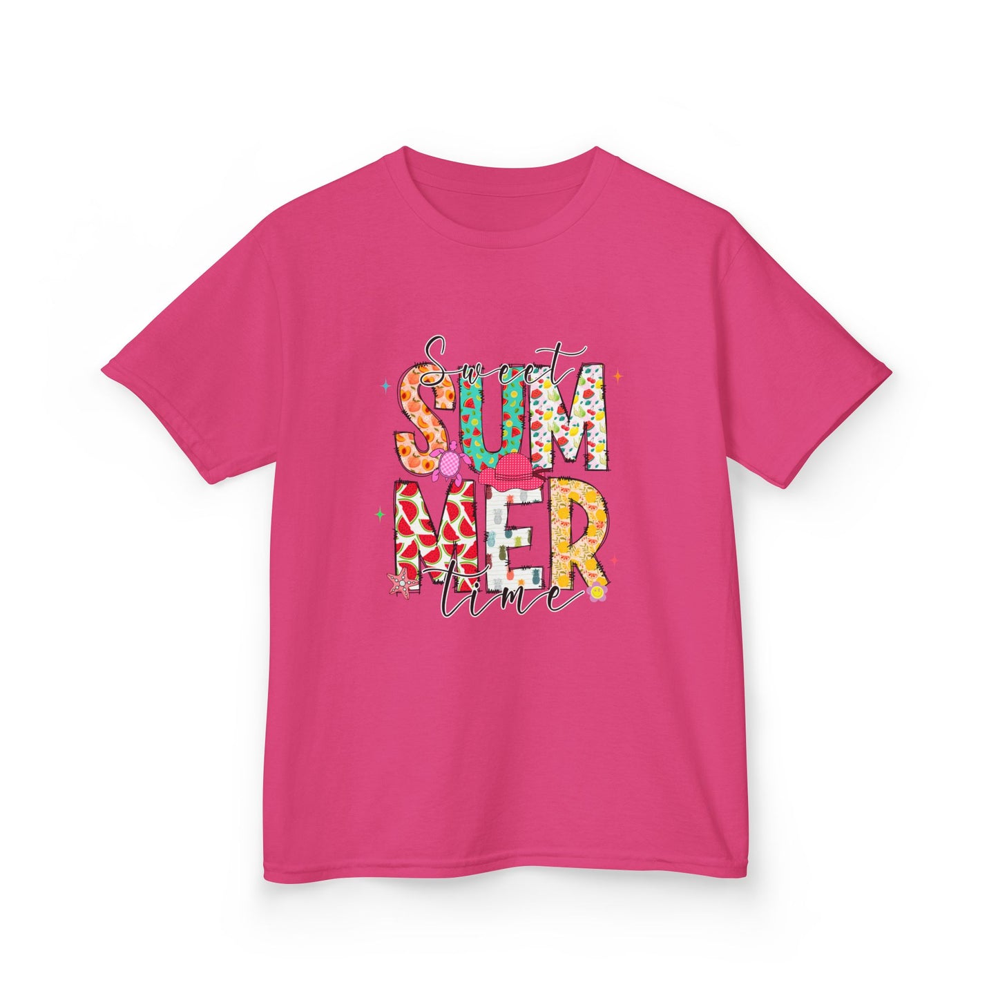 Kids Summer Vibes Tee – Colorful Floral "Summer Time" Graphic