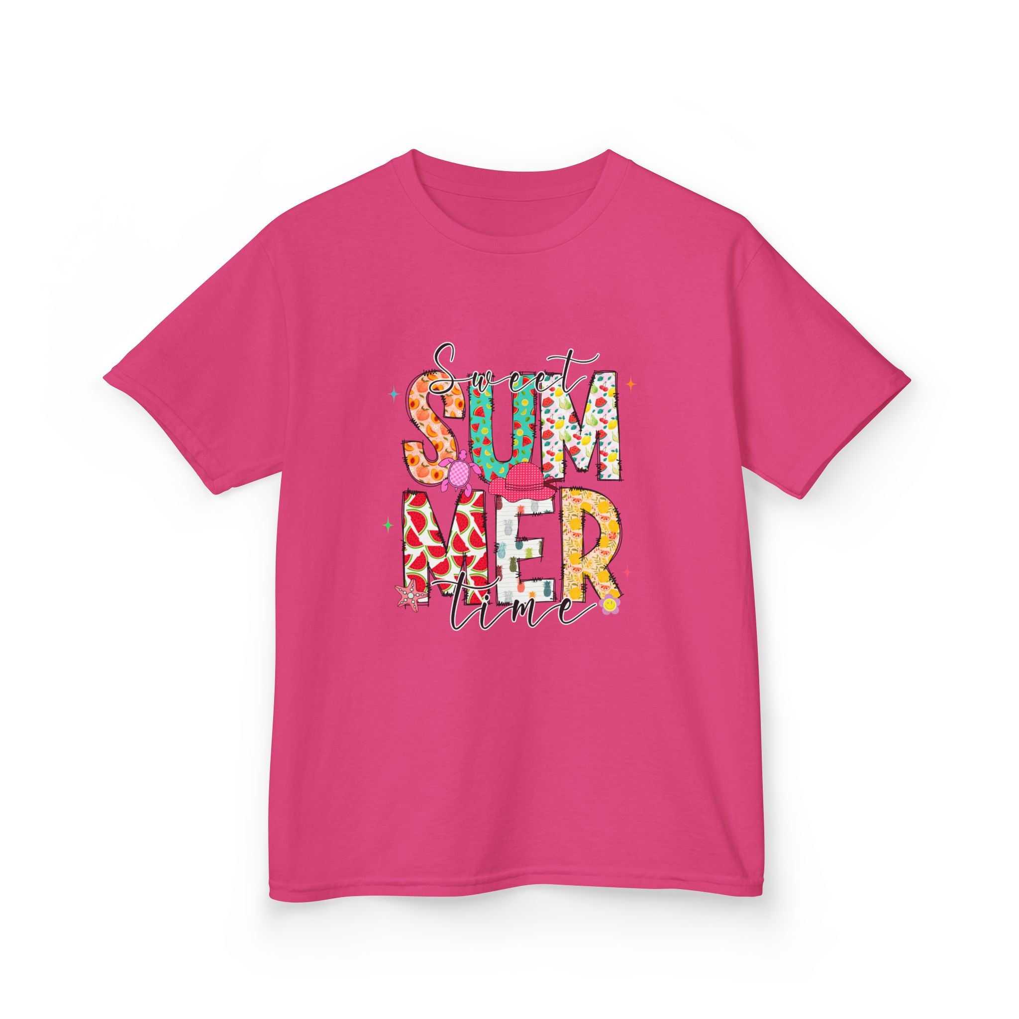Kids Summer Vibes Tee – Colorful Floral "Summer Time" Graphic