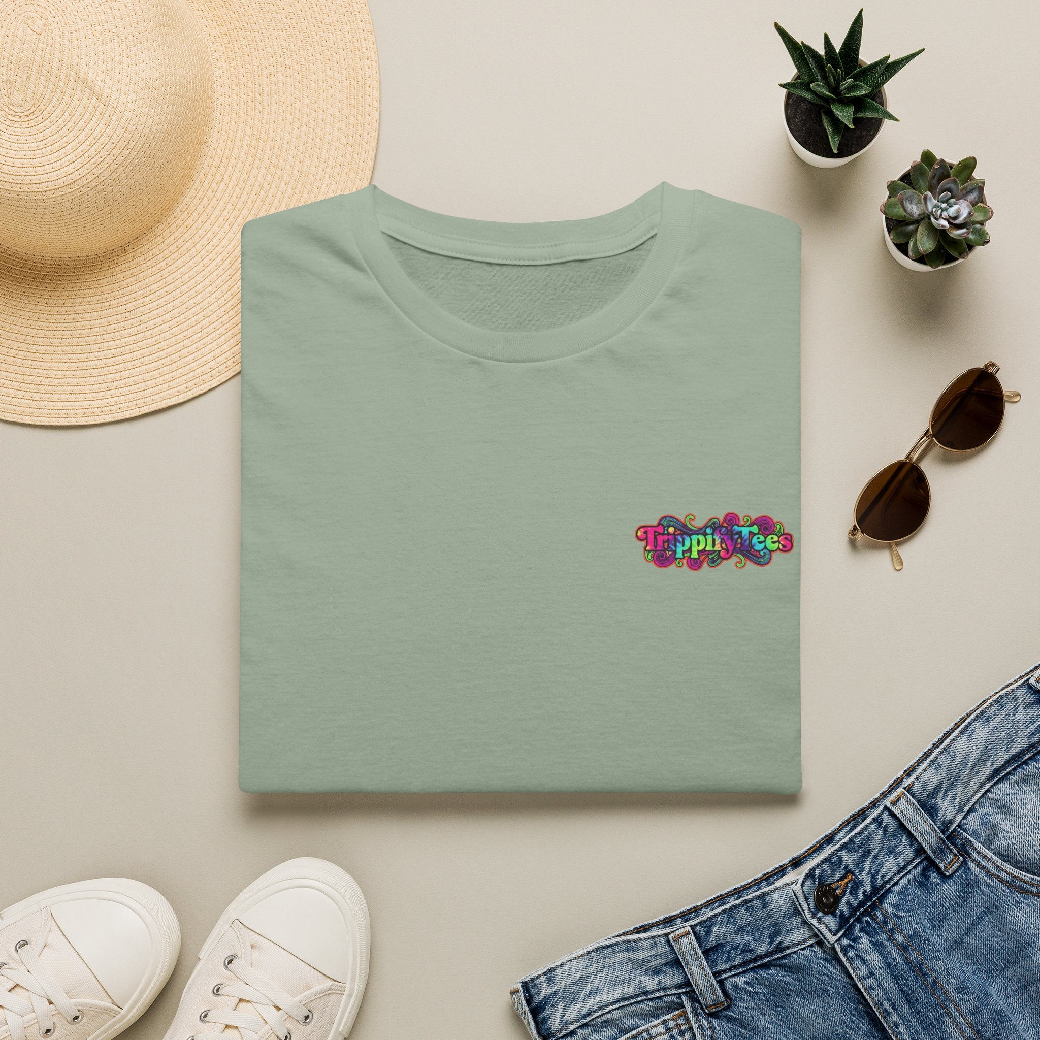 Tie Dye Cat Graphic T-Shirt — Colorful Mini Logo Tee