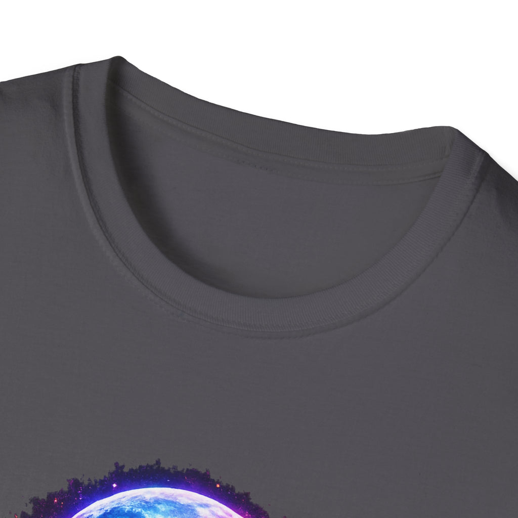 Cosmic Howl T‑Shirt — Neon Galaxy Wolf Graphic Tee