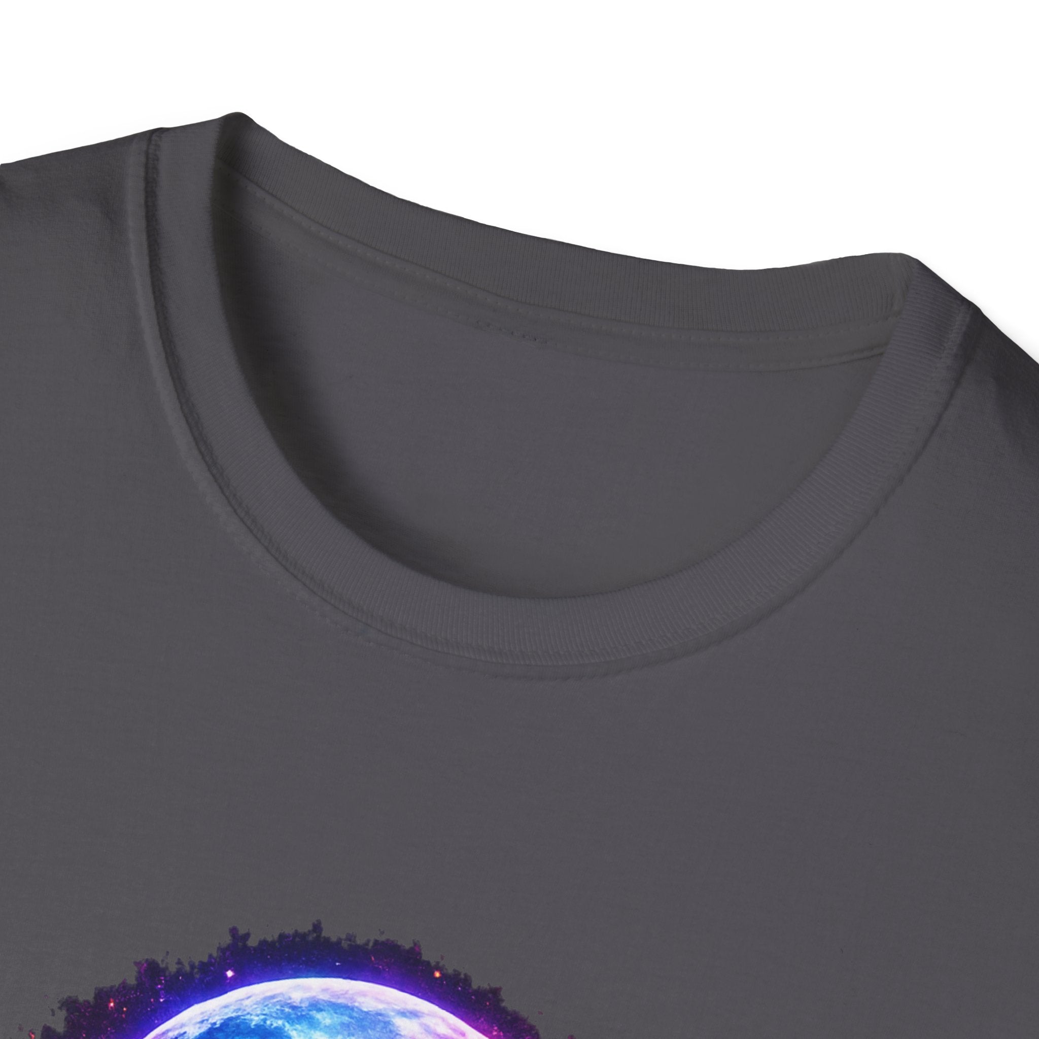 Cosmic Howl T‑Shirt — Neon Galaxy Wolf Graphic Tee