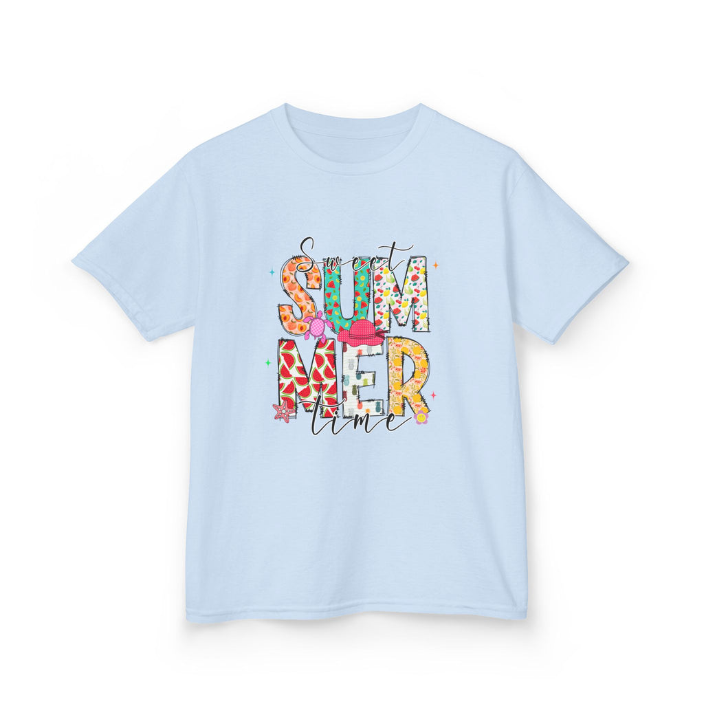 Kids Summer Vibes Tee – Colorful Floral "Summer Time" Graphic