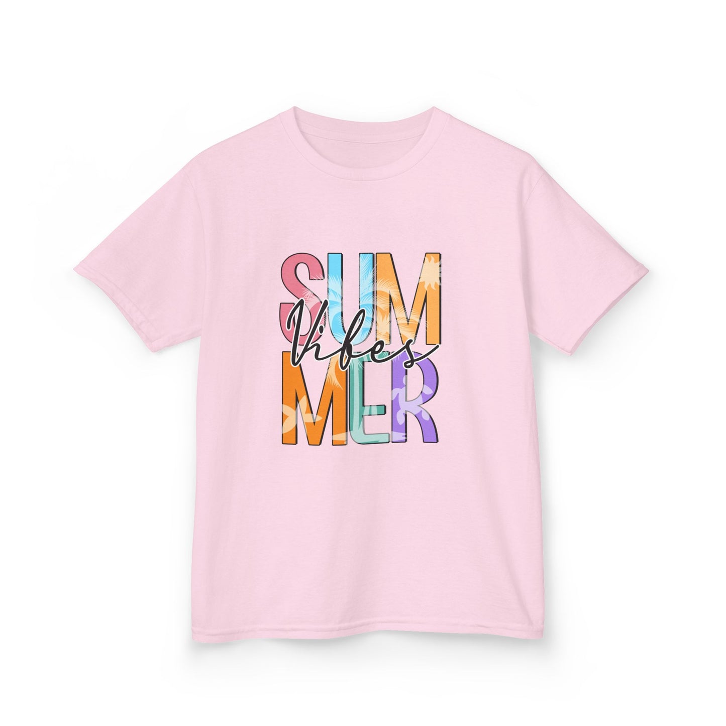 Kids 'Summer Vibes' Colorful Block Letter Tee