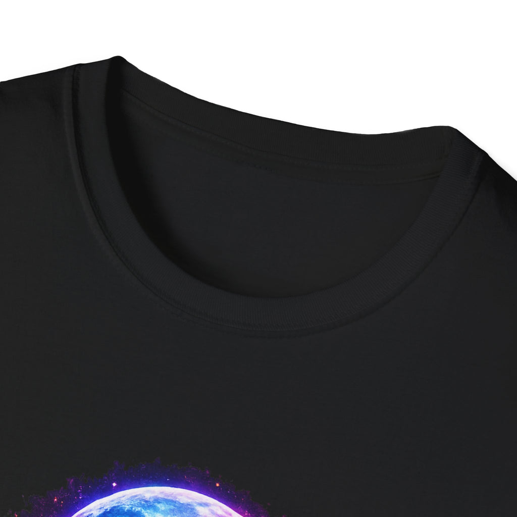 Cosmic Howl T‑Shirt — Neon Galaxy Wolf Graphic Tee