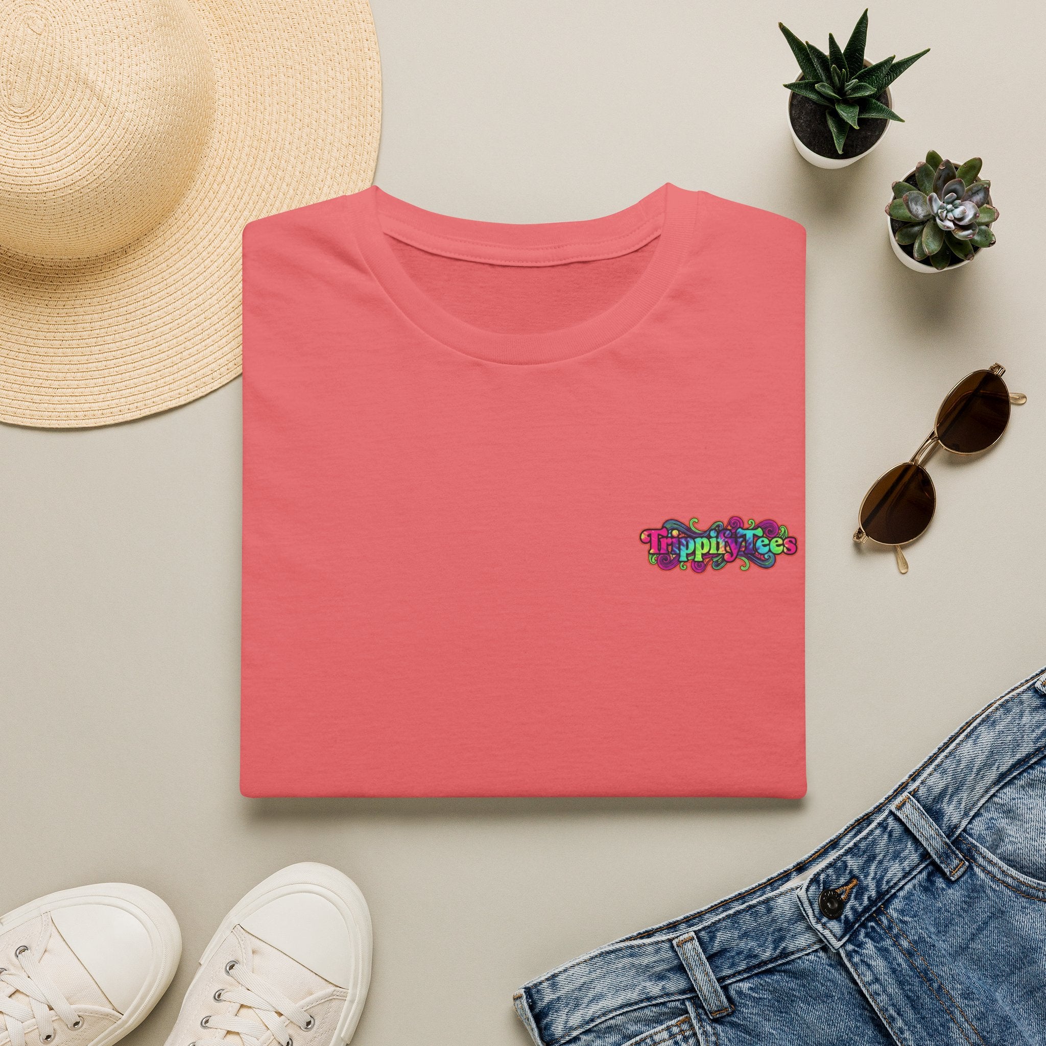Tie Dye Cat Graphic T-Shirt — Colorful Mini Logo Tee