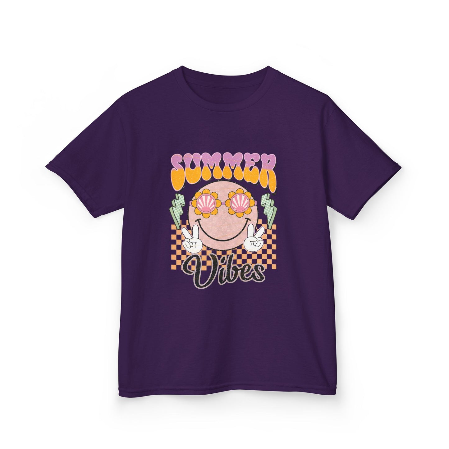 Kids Tee — "Groovy Summer Vibes" Smiley Graphic