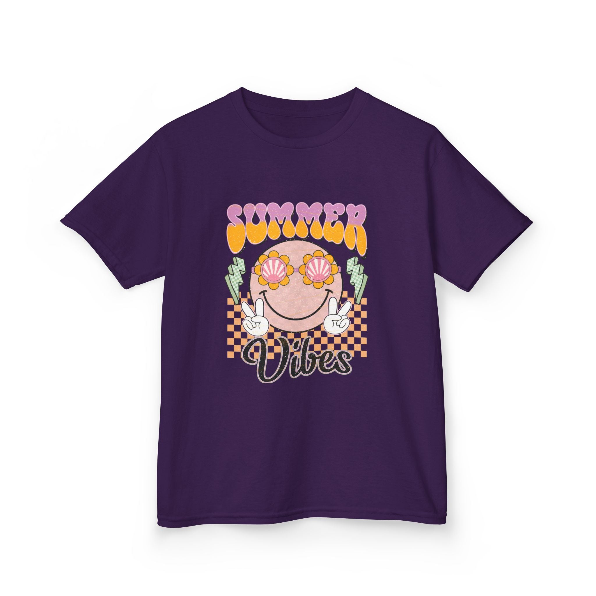 Kids Tee — "Groovy Summer Vibes" Smiley Graphic