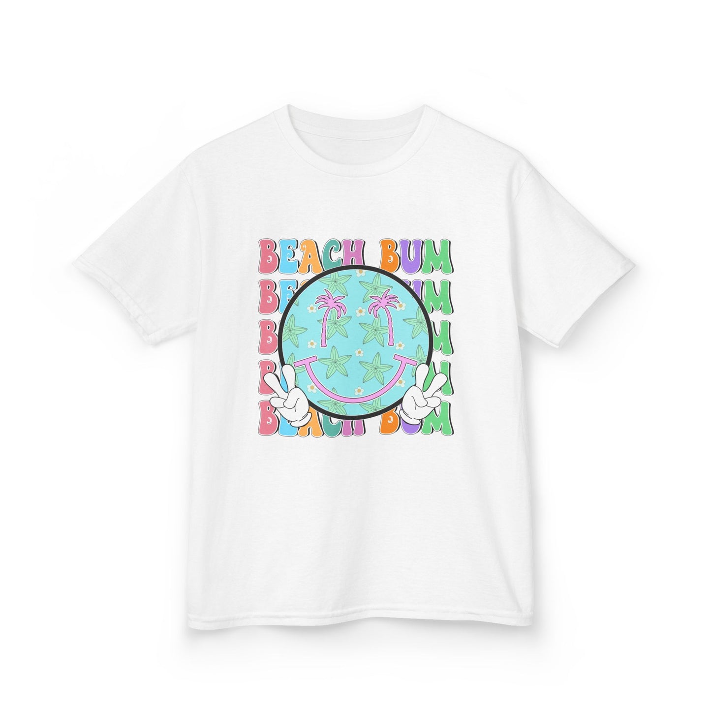 Kids T-Shirt – "Beach Bum" Retro Smiley Tee
