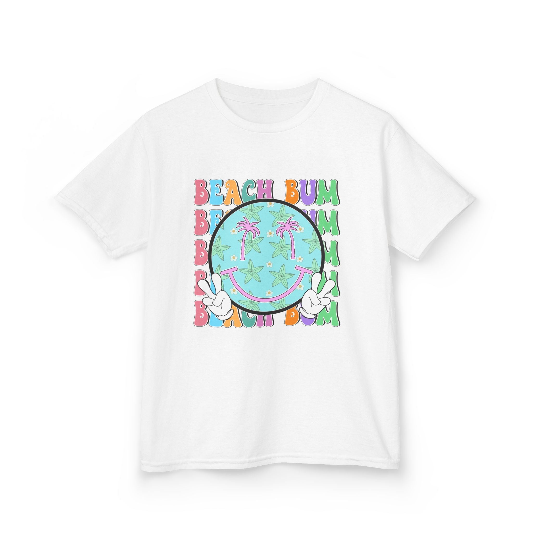 Kids T-Shirt – "Beach Bum" Retro Smiley Tee