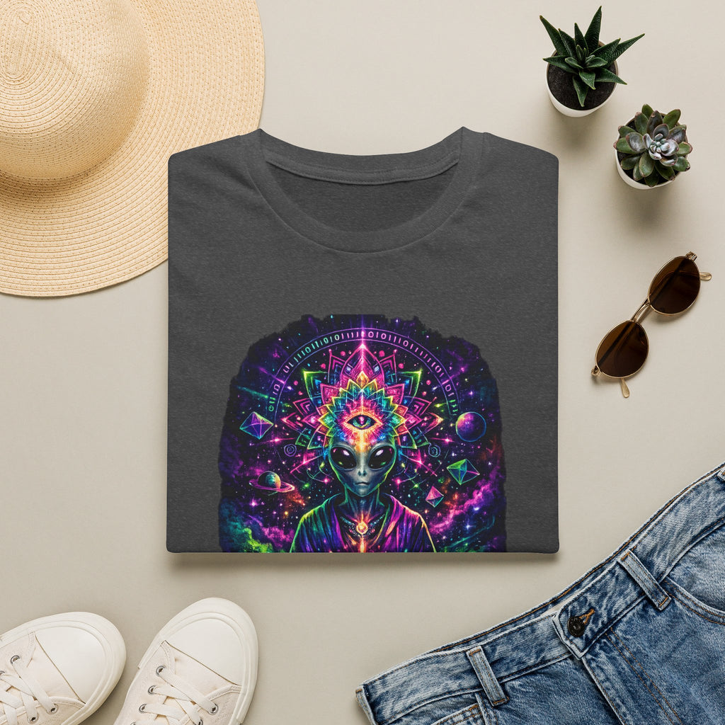Psychedelic Third Eye Alien T-Shirt — Cosmic Meditation Graphic Tee