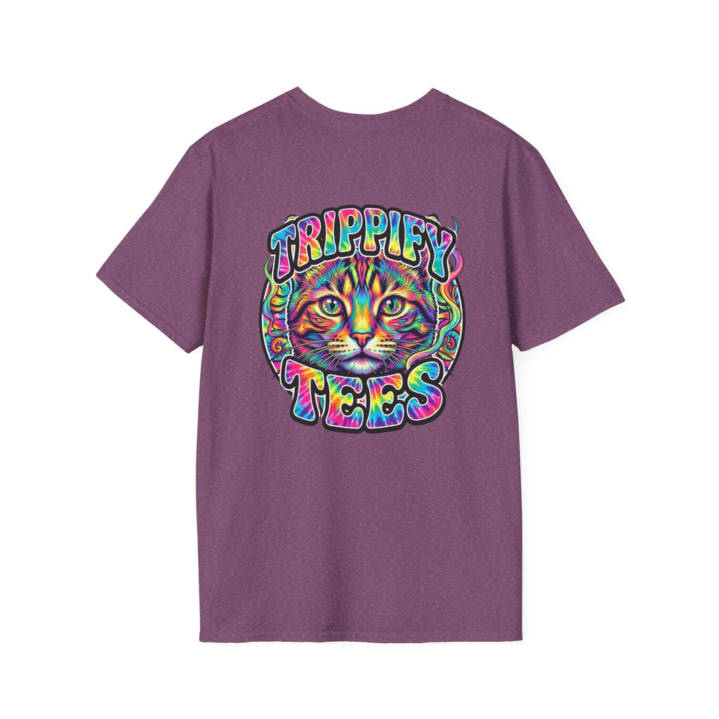 Tie Dye Cat Graphic T-Shirt — Colorful Mini Logo Tee