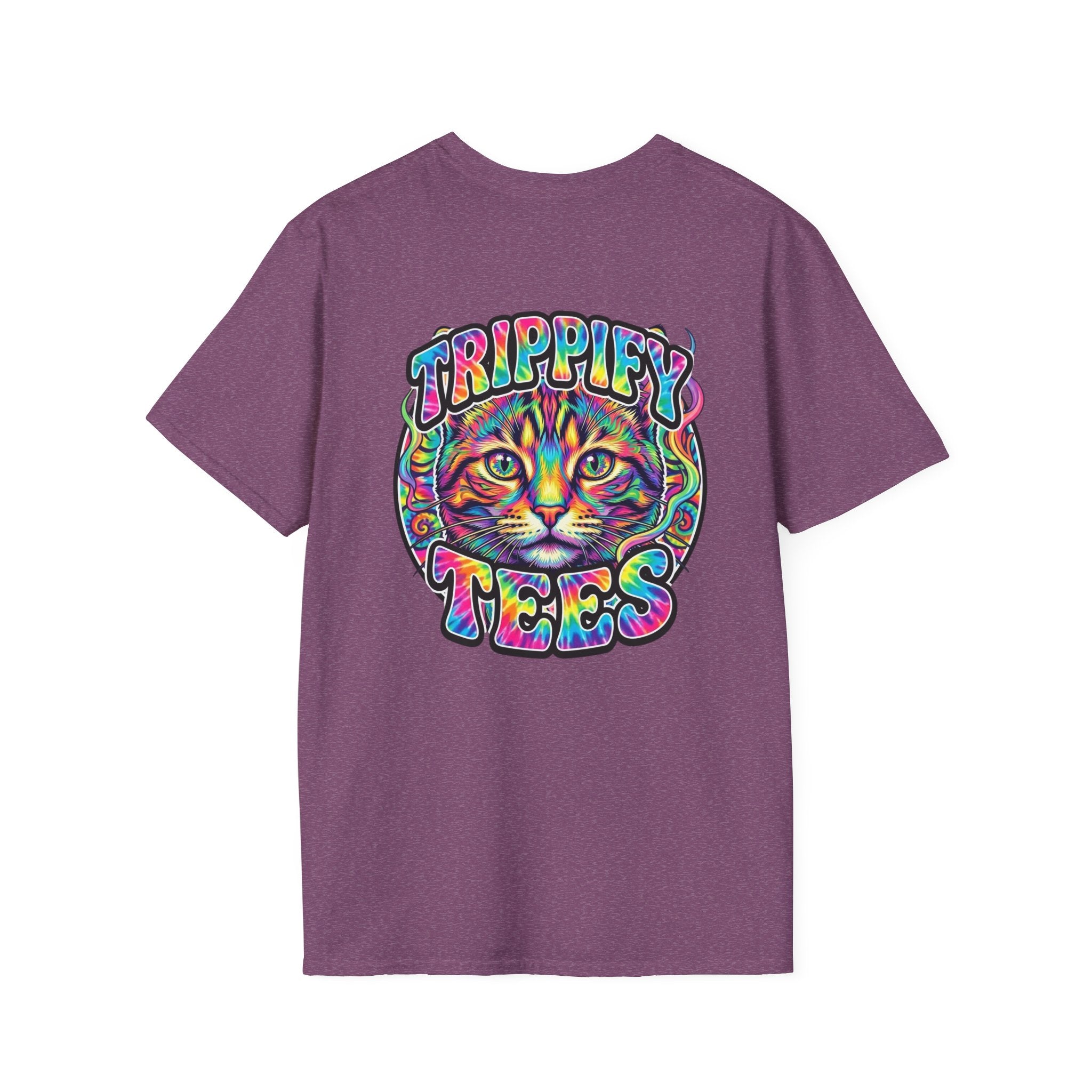 Tie Dye Cat Graphic T-Shirt — Colorful Mini Logo Tee