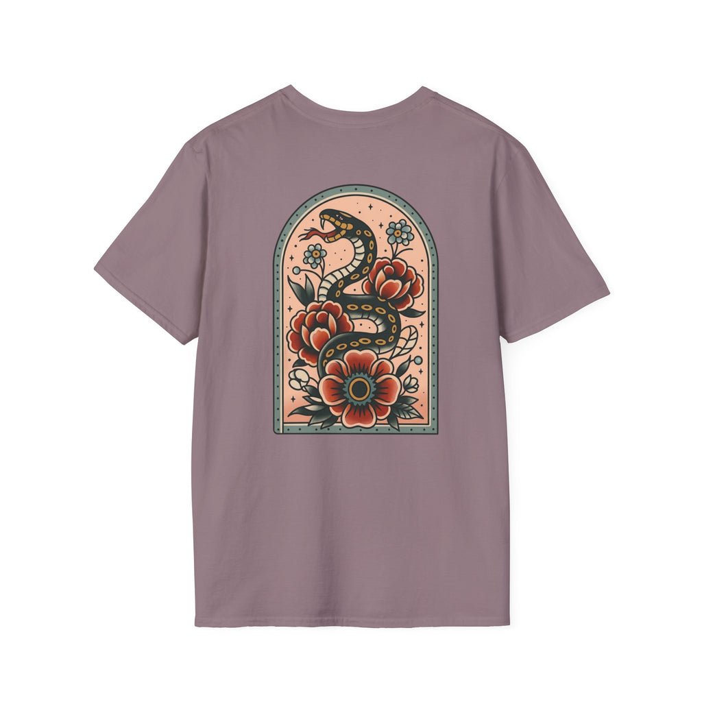 Vintage Snake & Floral Tattoo T-Shirt