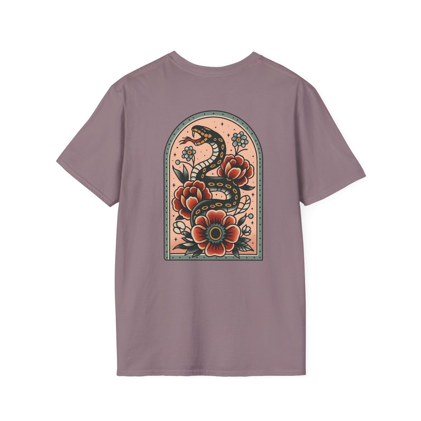 Vintage Snake & Floral Tattoo T-Shirt