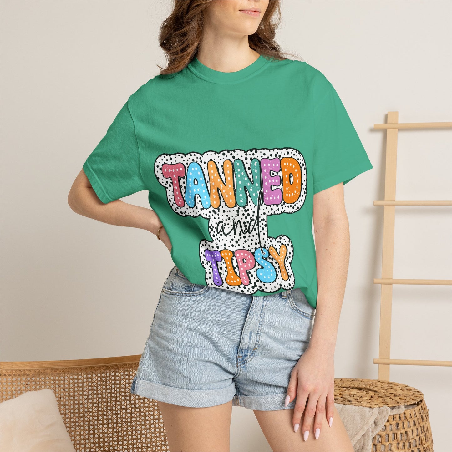 Tanned & Tipsy Mom T-Shirt — Summer Funny Tee