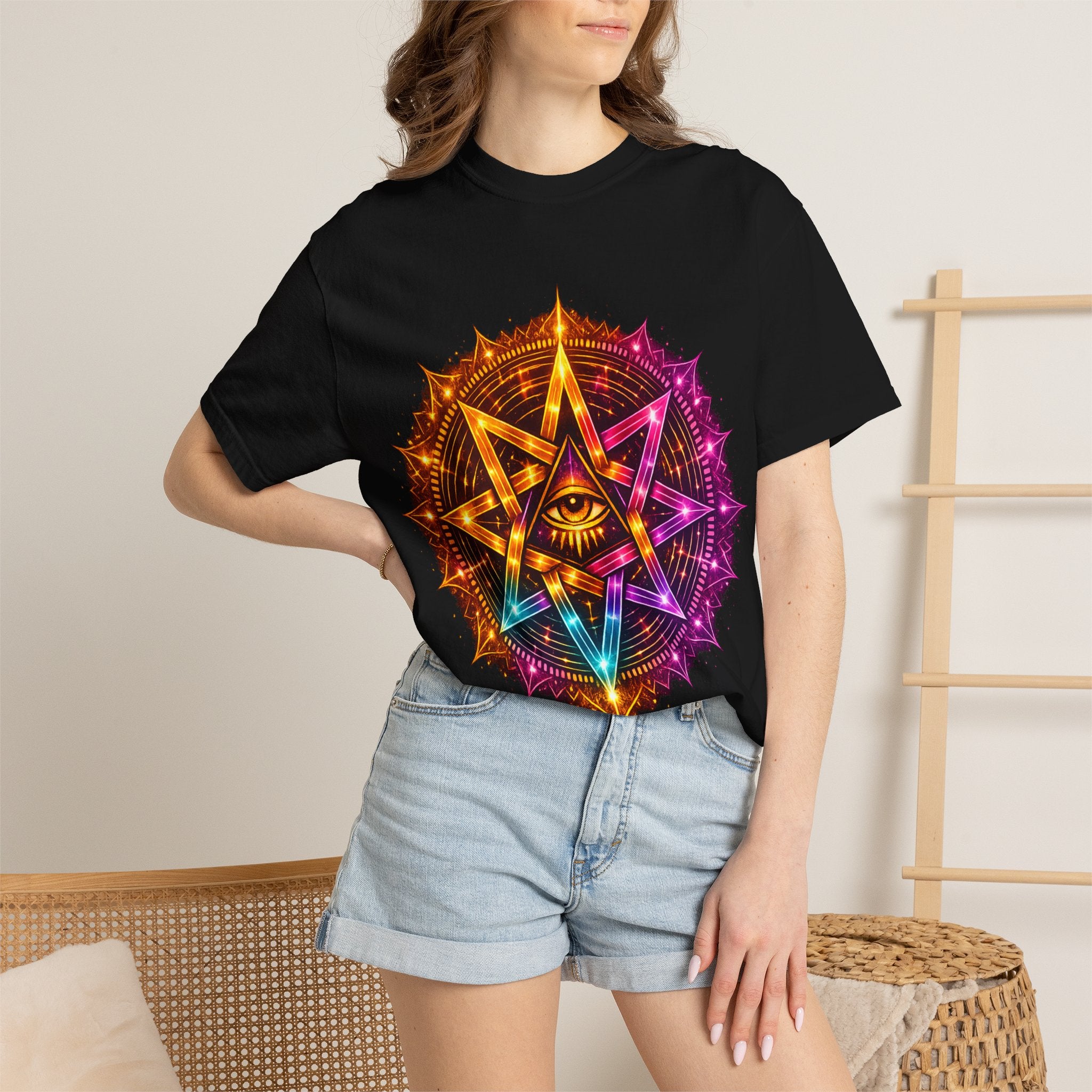 Trippy Geometric Eye T-Shirt — Psychedelic Graphic Tee