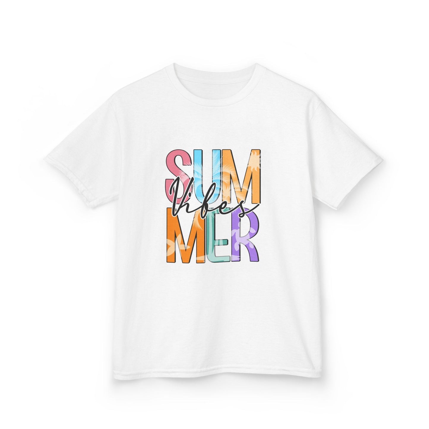 Kids 'Summer Vibes' Colorful Block Letter Tee