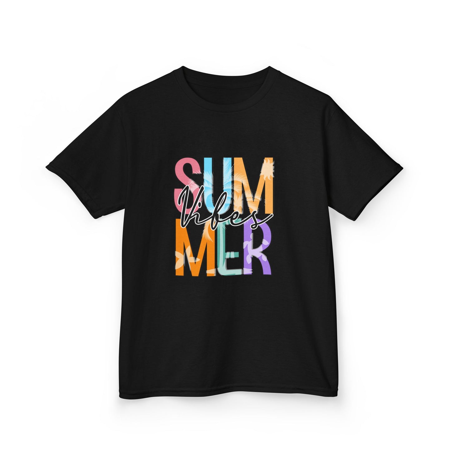 Kids 'Summer Vibes' Colorful Block Letter Tee