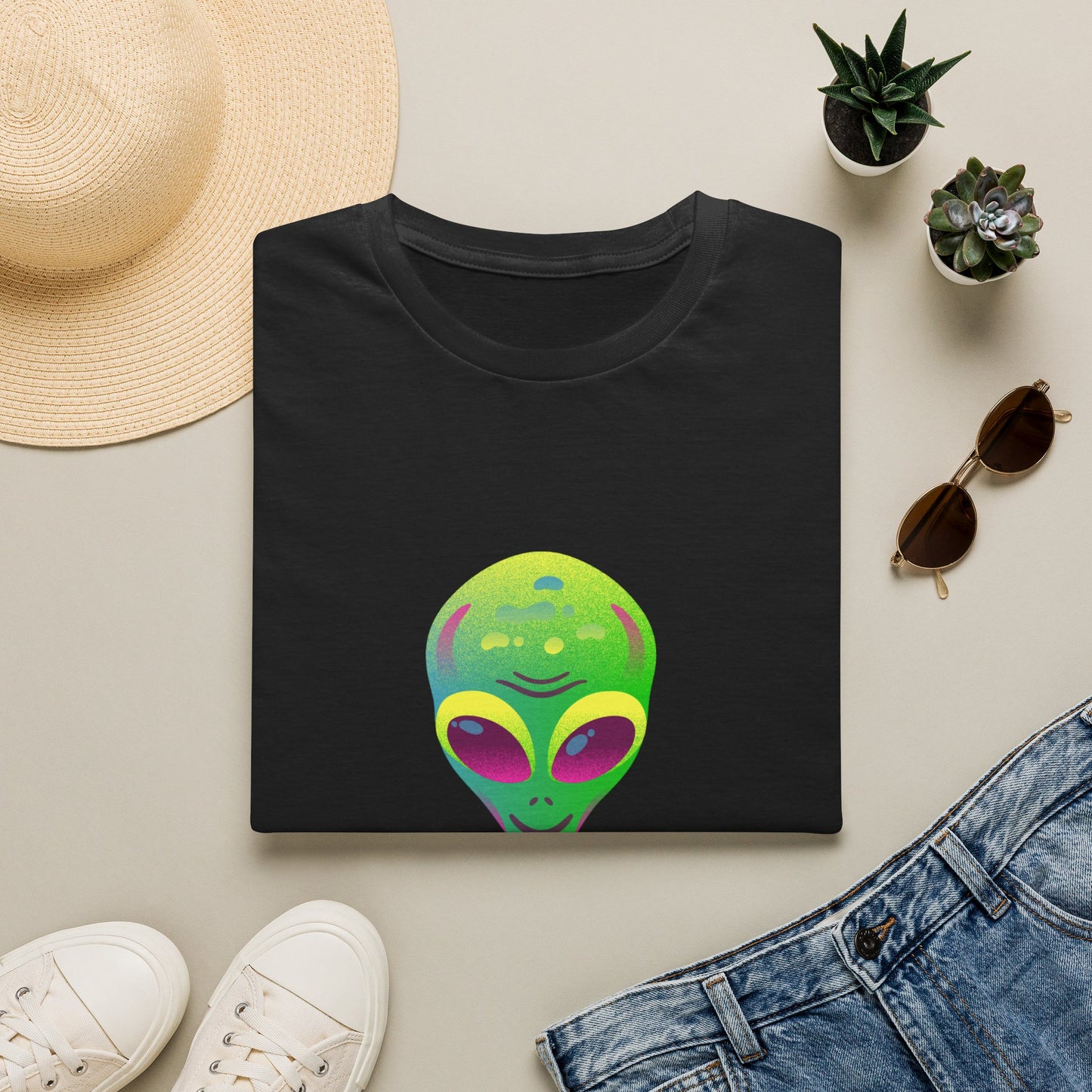 Alien "Be Different" T-Shirt — Colorful Retro UFO Graphic Tee