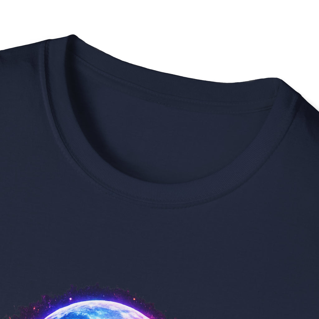 Cosmic Howl T‑Shirt — Neon Galaxy Wolf Graphic Tee