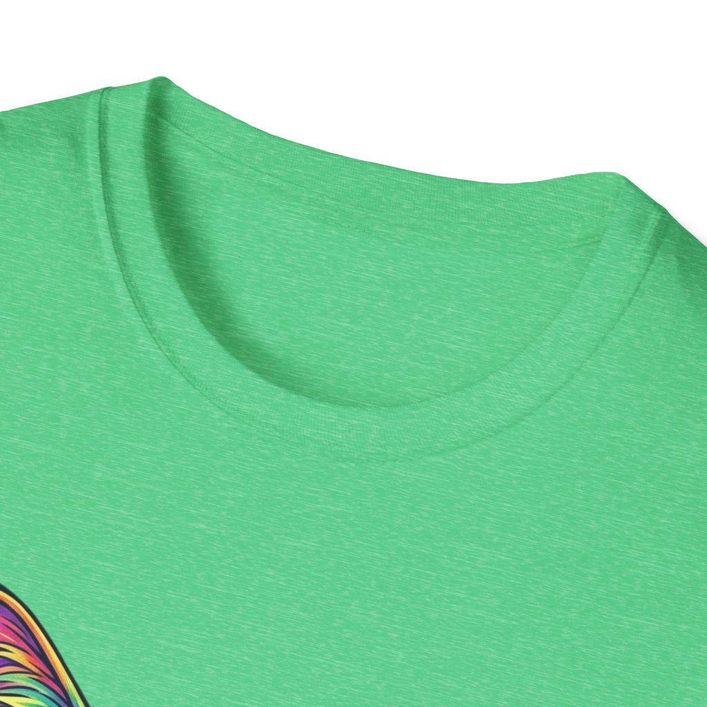 Colorful Psychedelic Cat T-Shirt — Vibrant Rainbow Cat Portrait Tee