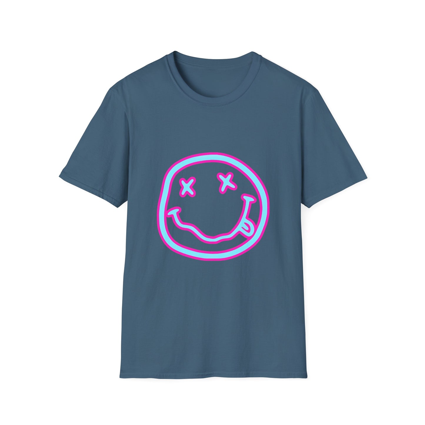 Smiley Neon Grunge T-Shirt