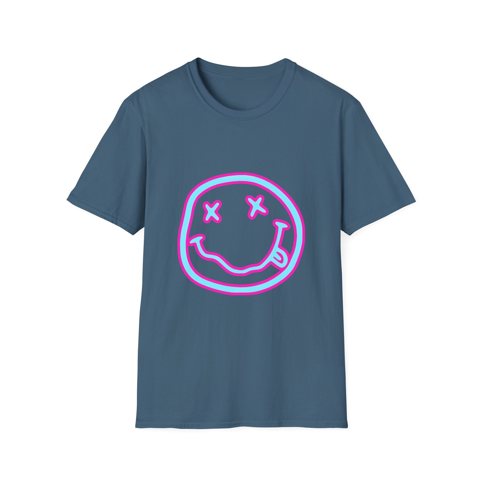 Smiley Neon Grunge T-Shirt