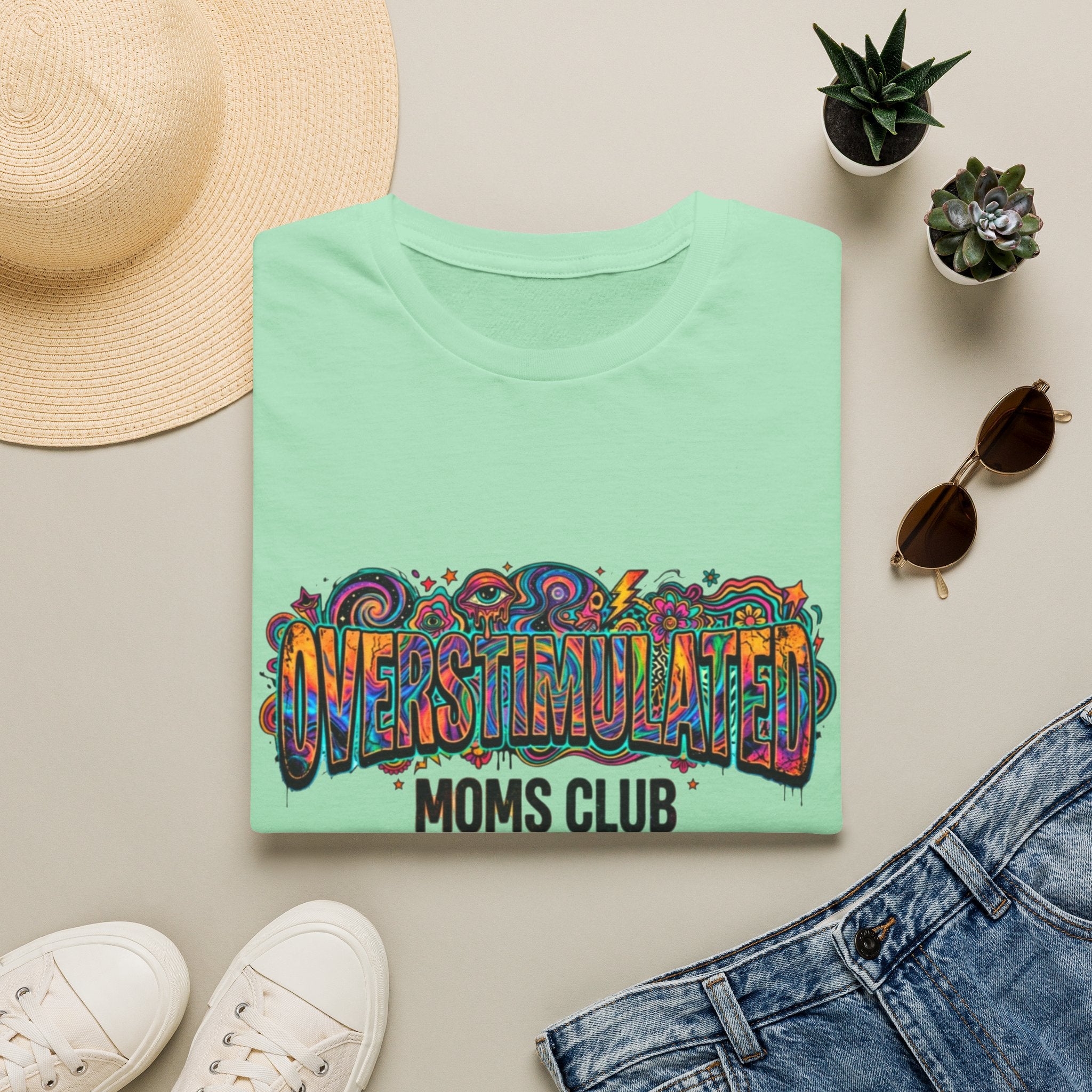 Trippy Overstimulated Moms Club T-Shirt