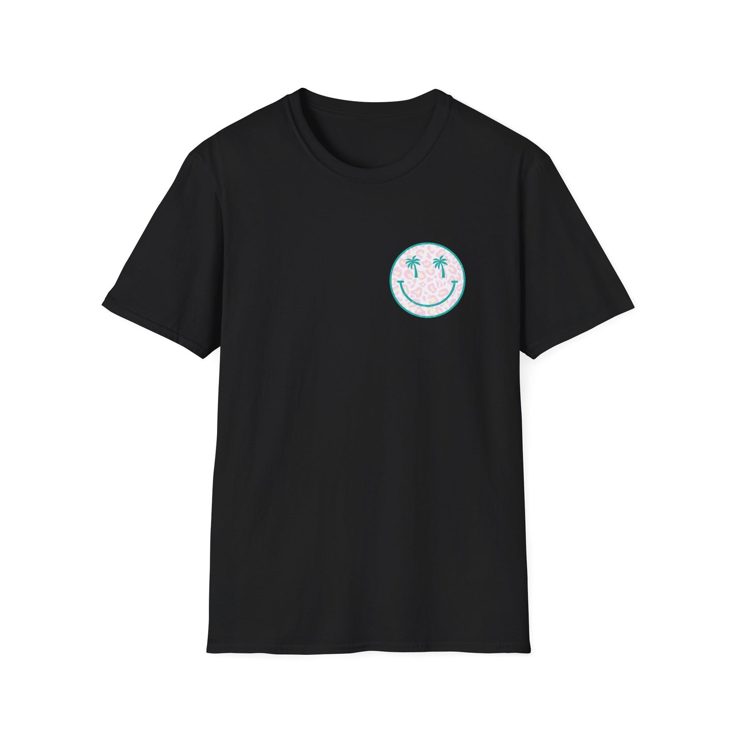 Smiley Floral Checkerboard T-Shirt