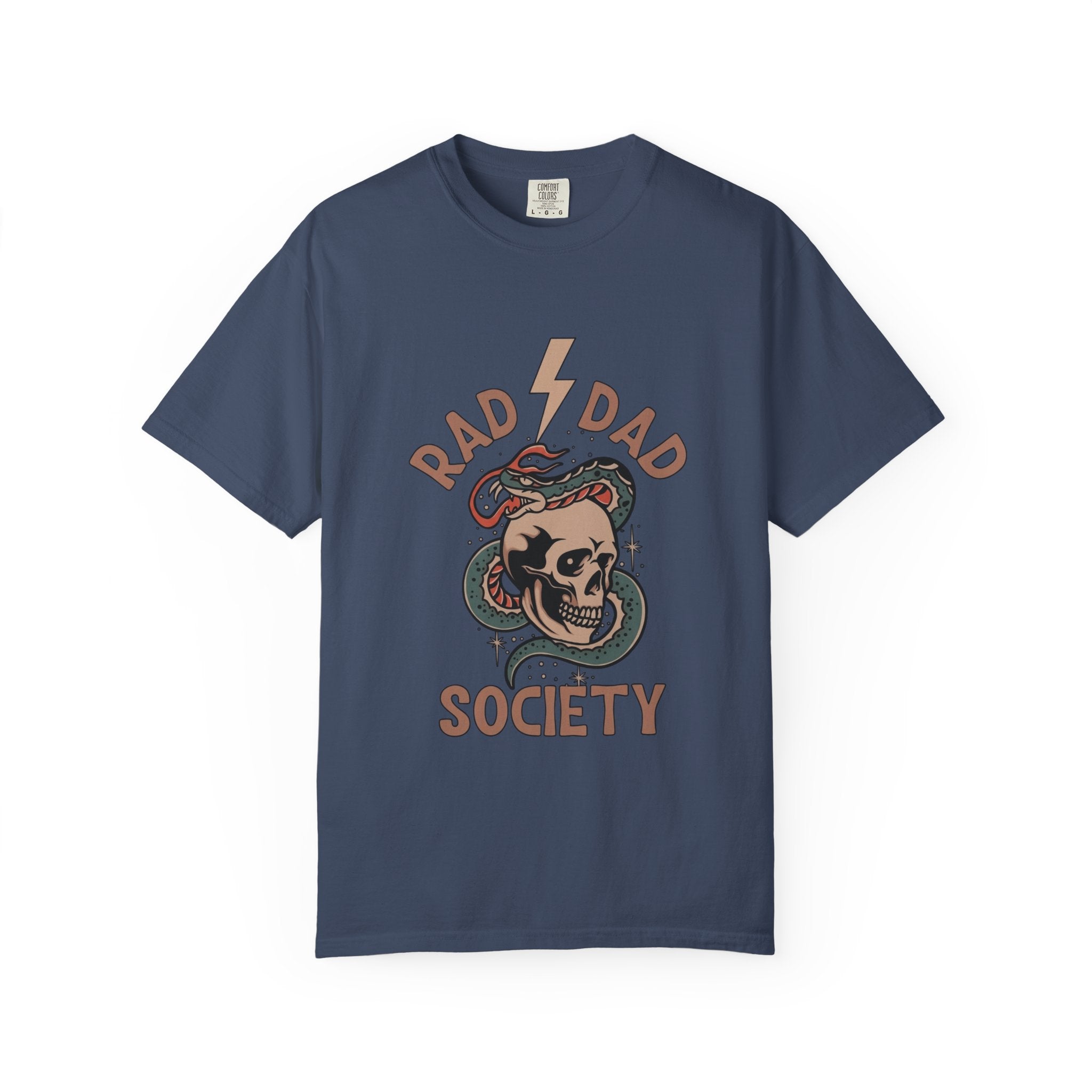 Rad Dad Society T-Shirt — Retro Skull & Snake Graphic Tee for Fathers