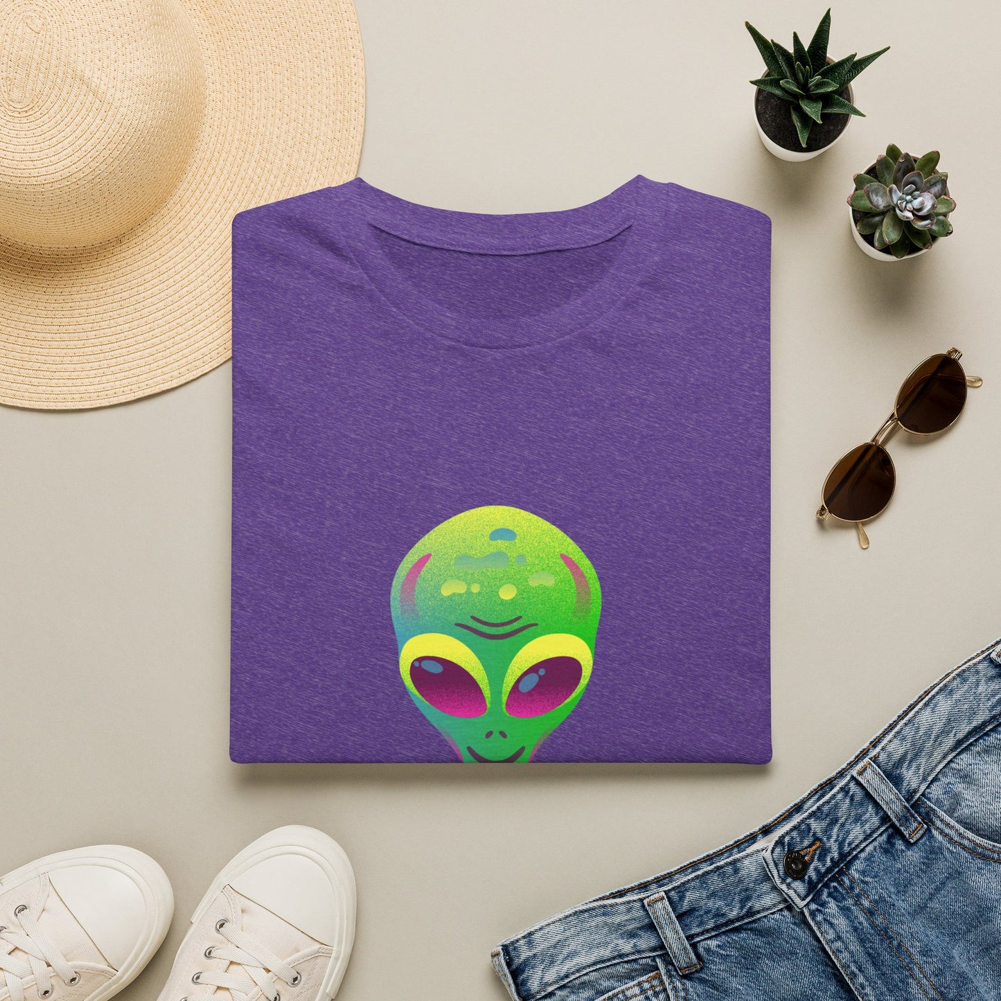 Alien "Be Different" T-Shirt — Colorful Retro UFO Graphic Tee
