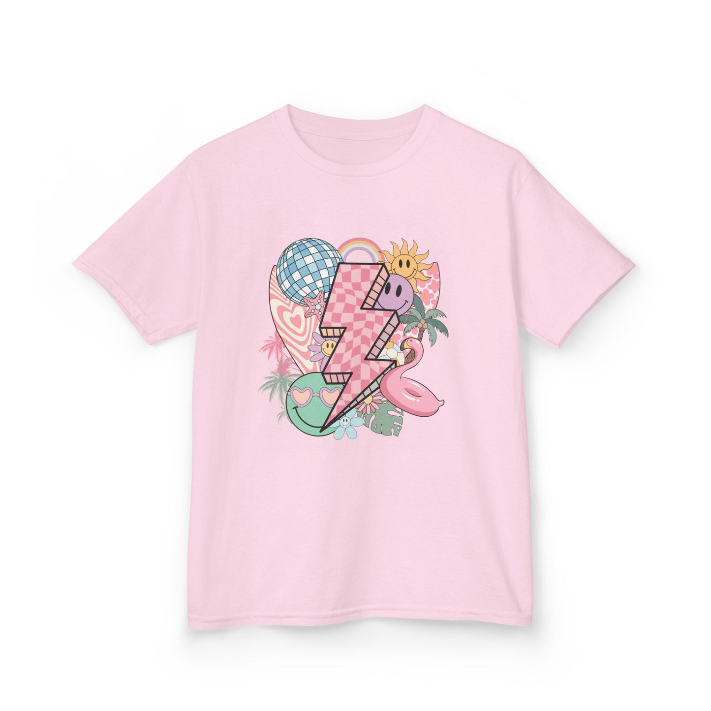 Kids Lightning Heart Graphic Tee — Cute Tropical Surf Vibes