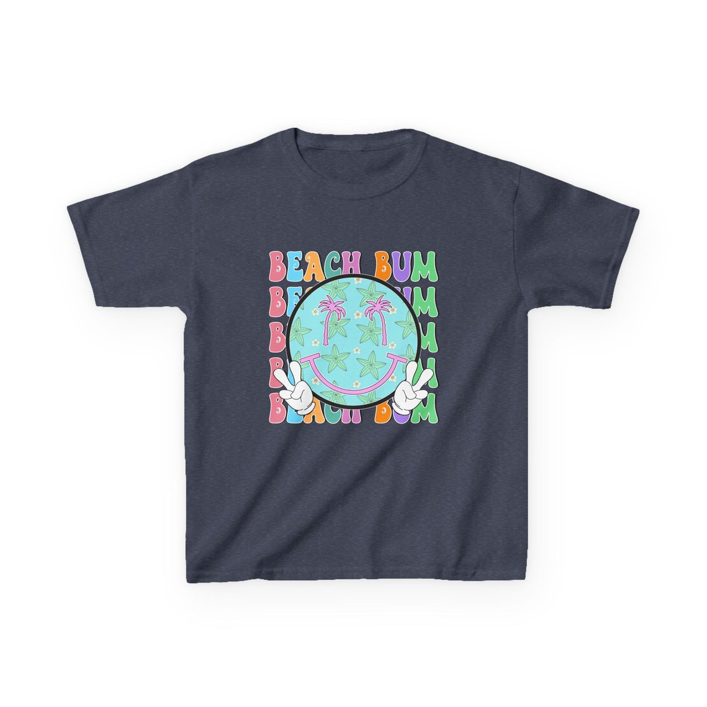 Kids T-Shirt – "Beach Bum" Retro Smiley Tee