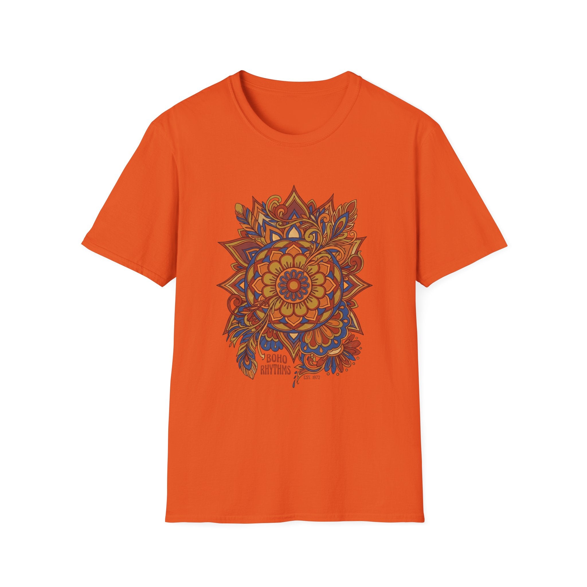 Boho Mandala T-Shirt — Floral Sunburst Graphic