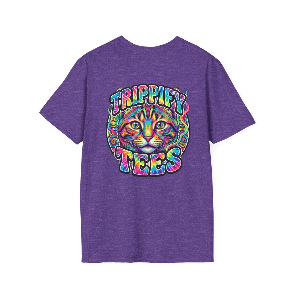 Tie Dye Cat Graphic T-Shirt — Colorful Mini Logo Tee