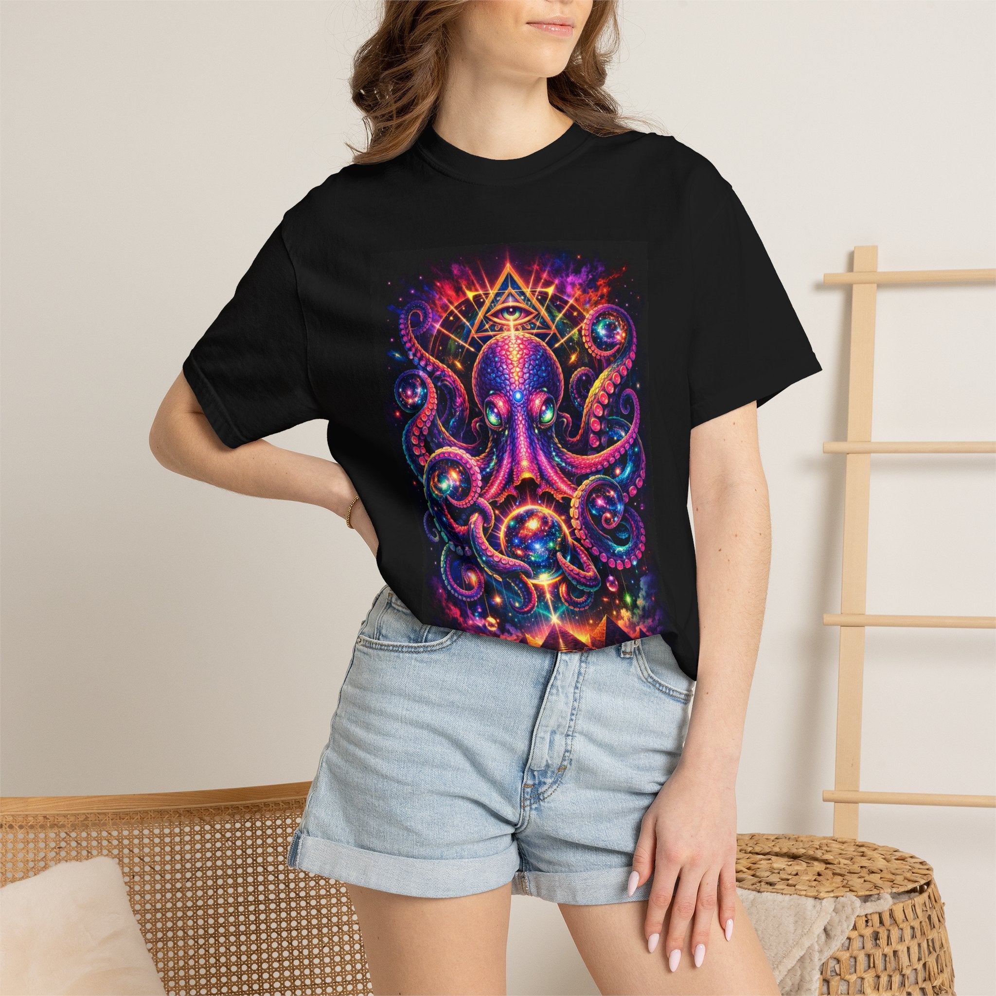 T-Shirt — Vibrant Psychedelic Octopus Art Tee