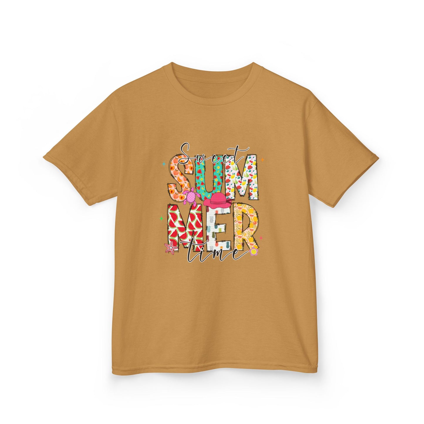 Kids Summer Vibes Tee – Colorful Floral "Summer Time" Graphic