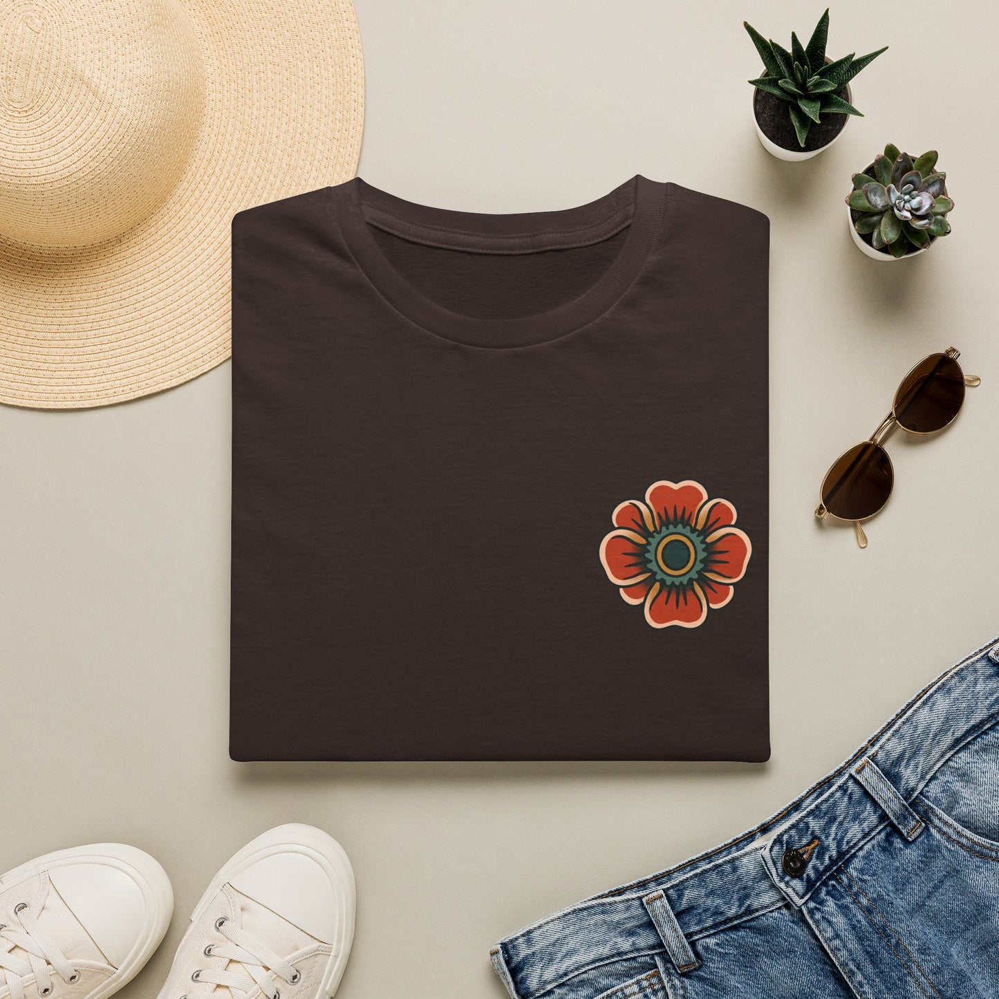 Vintage Snake & Floral Tattoo T-Shirt