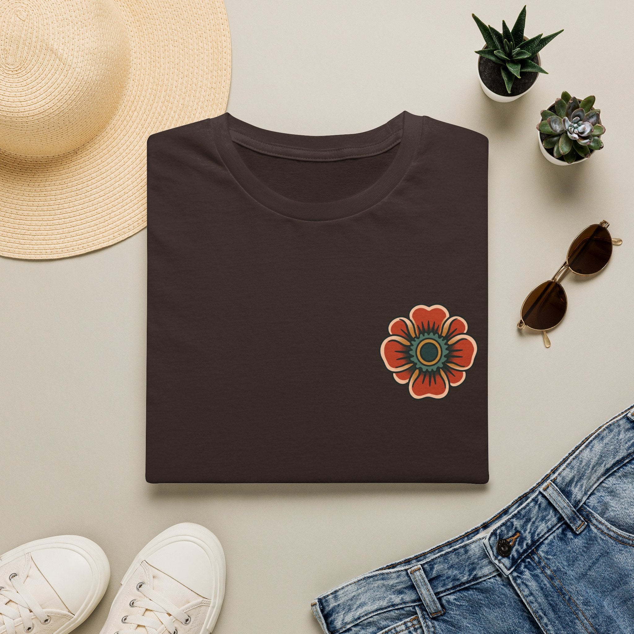 Vintage Snake & Floral Tattoo T-Shirt