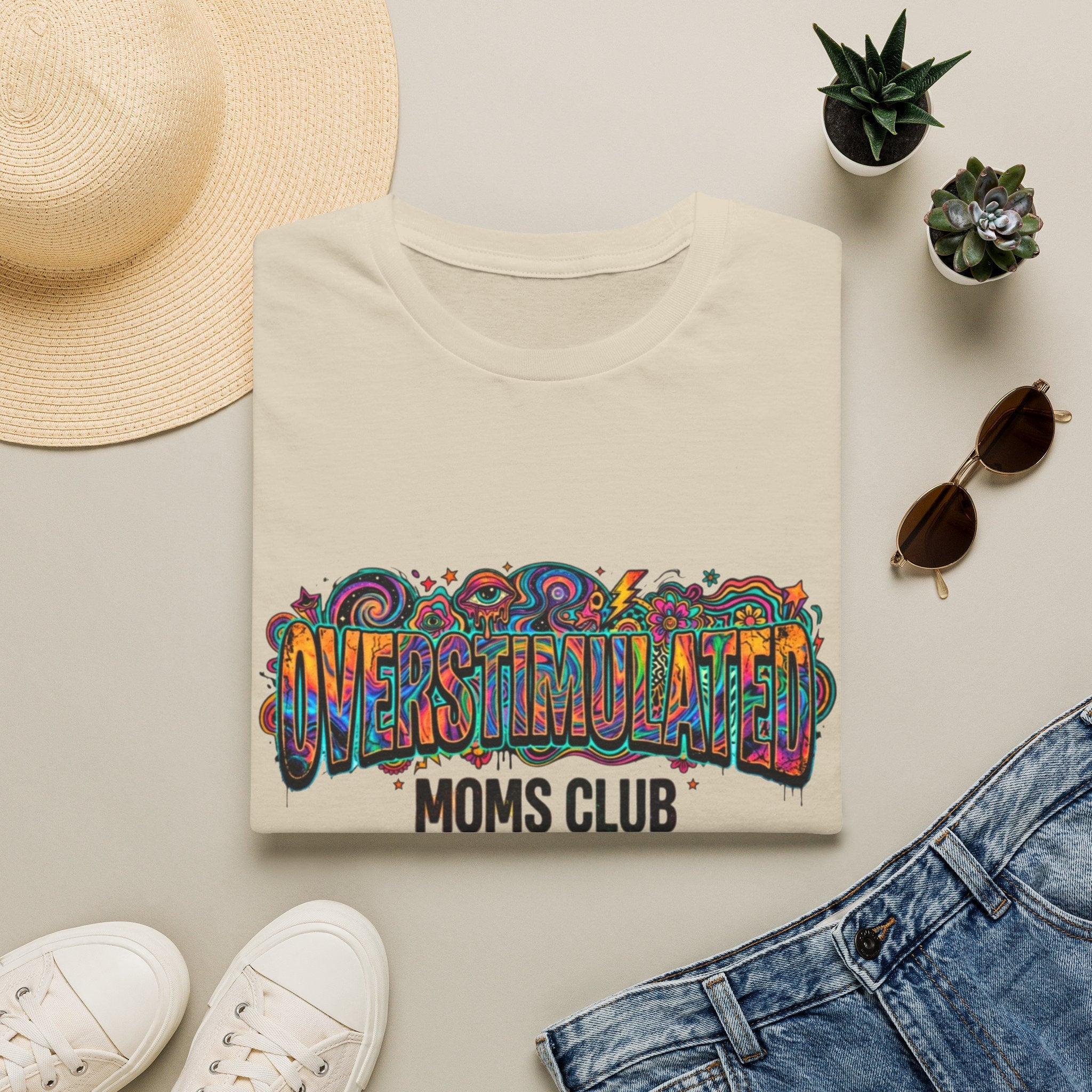 Trippy Overstimulated Moms Club T-Shirt